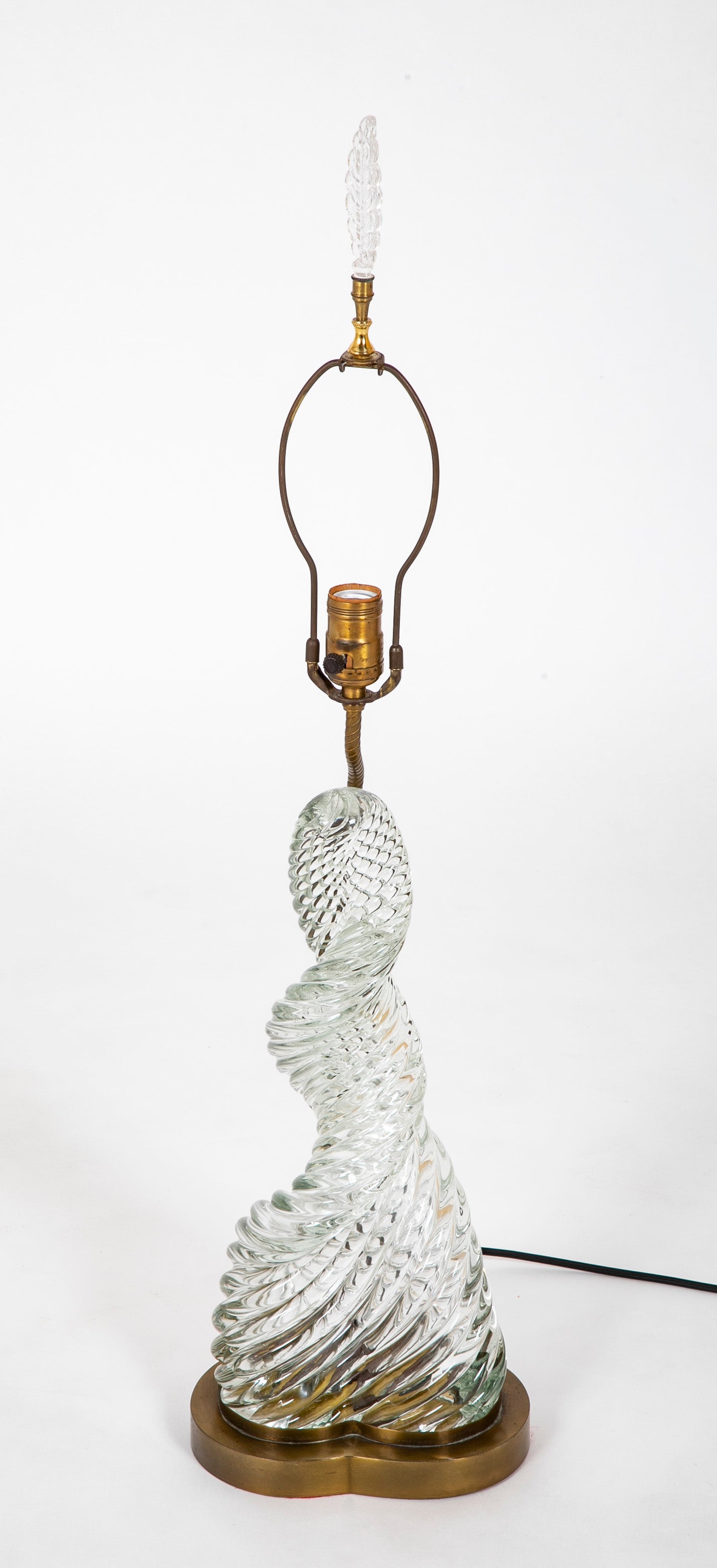 Pair of Scarpa & Venini Murano glass lamps