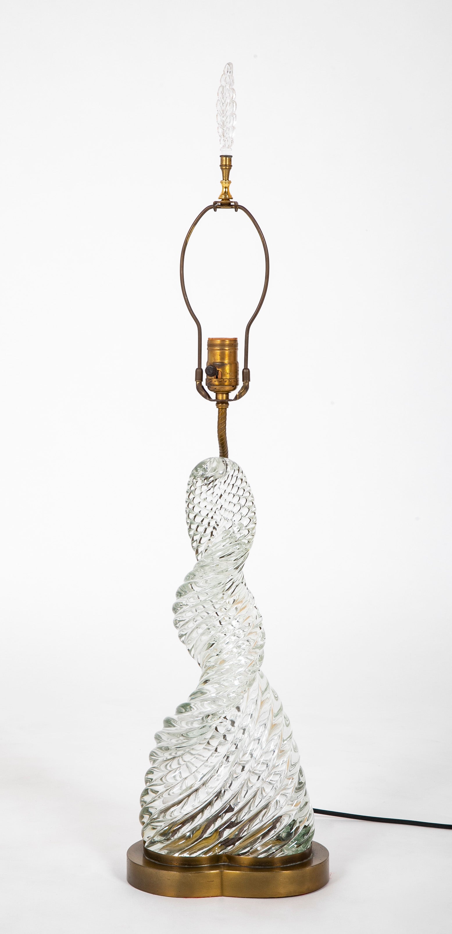 Pair of Scarpa & Venini Murano glass lamps