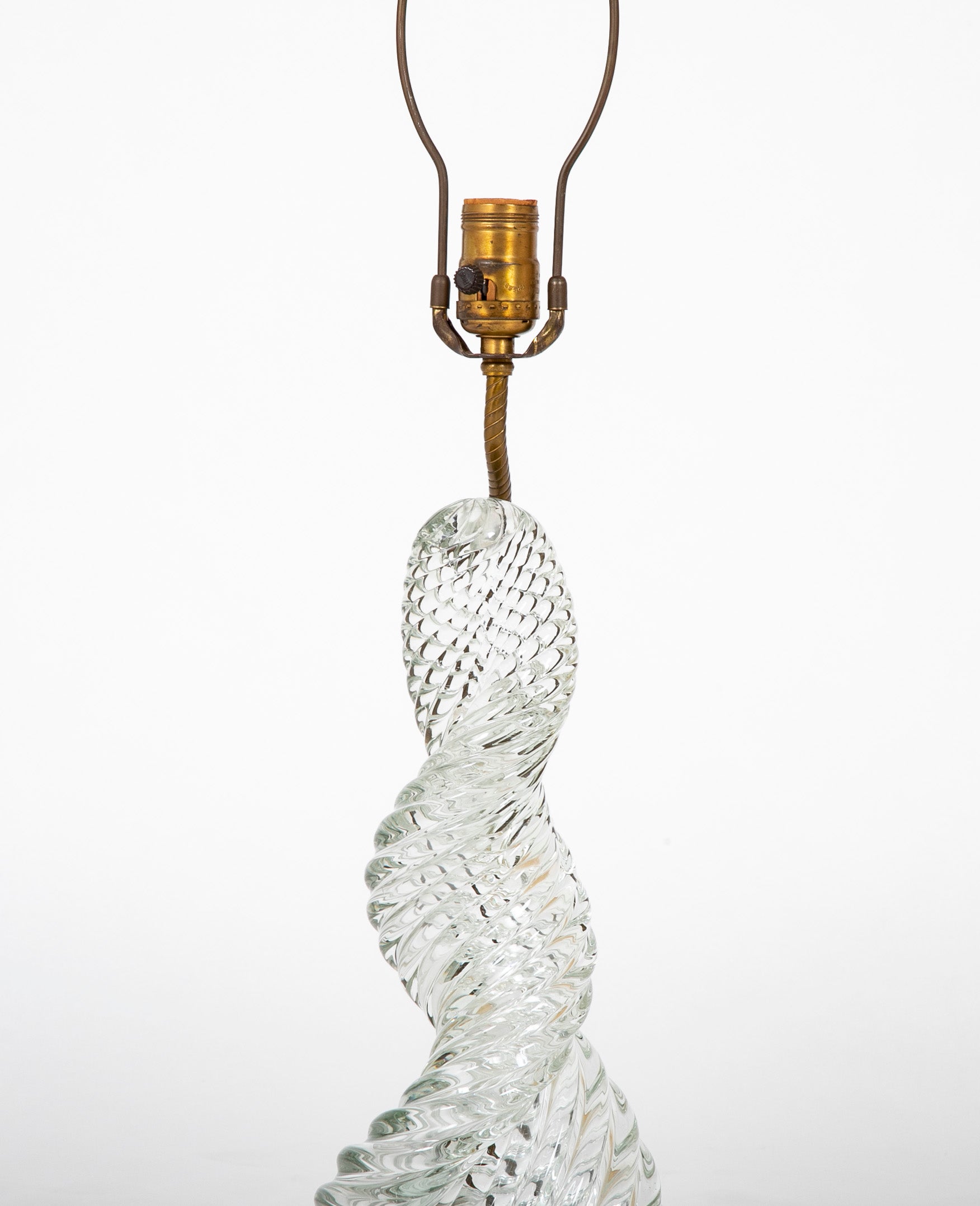 Pair of Scarpa & Venini Murano glass lamps