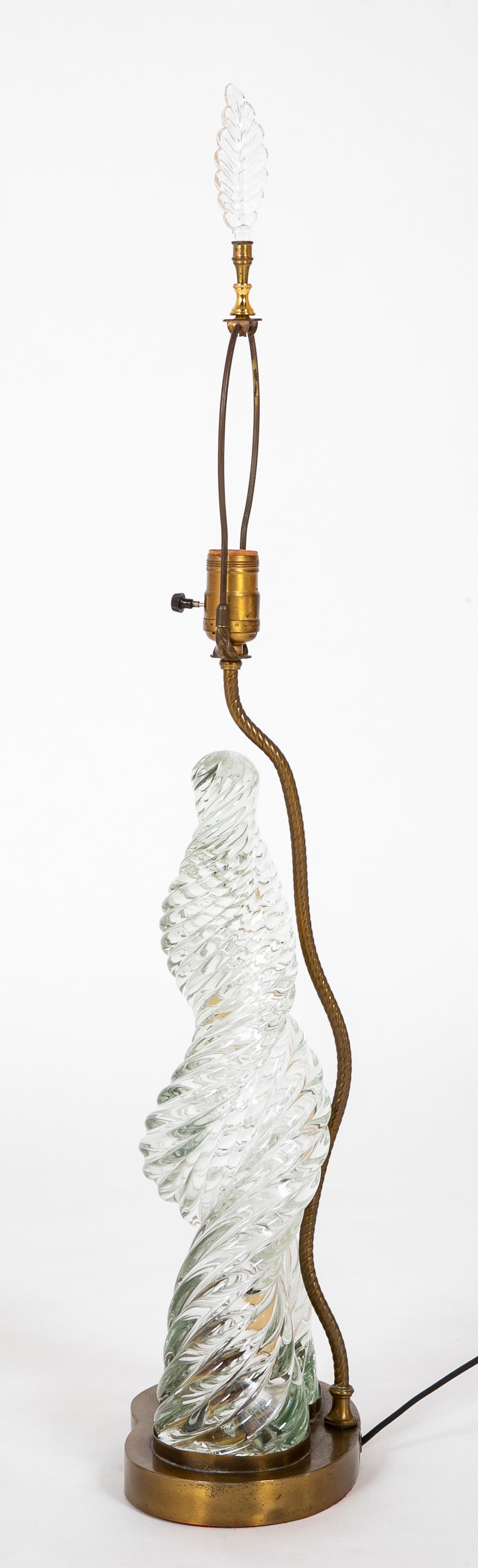 Pair of Scarpa & Venini Murano glass lamps