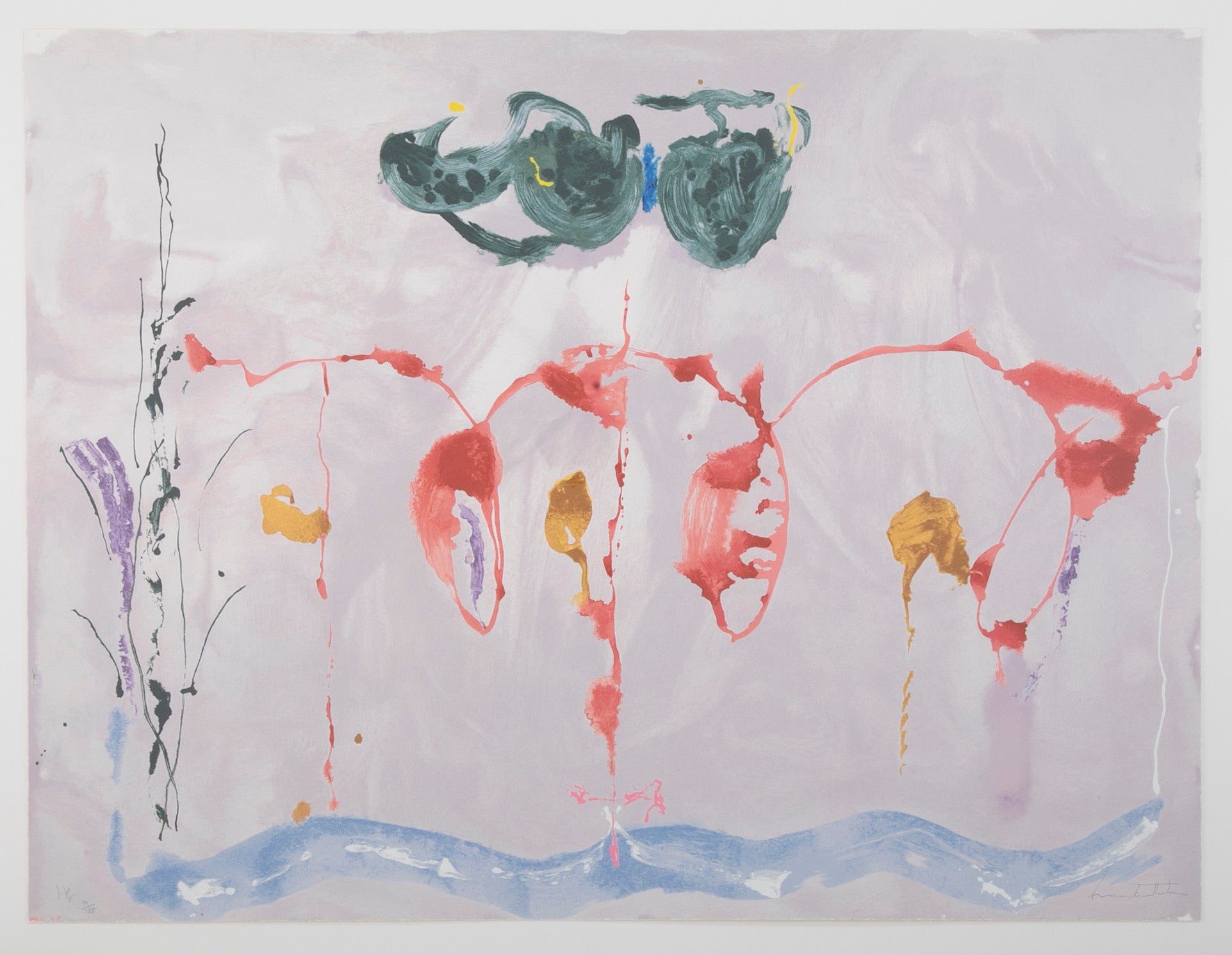 Serigraph by Helen Frankenthaler titled "Aerie". 2009