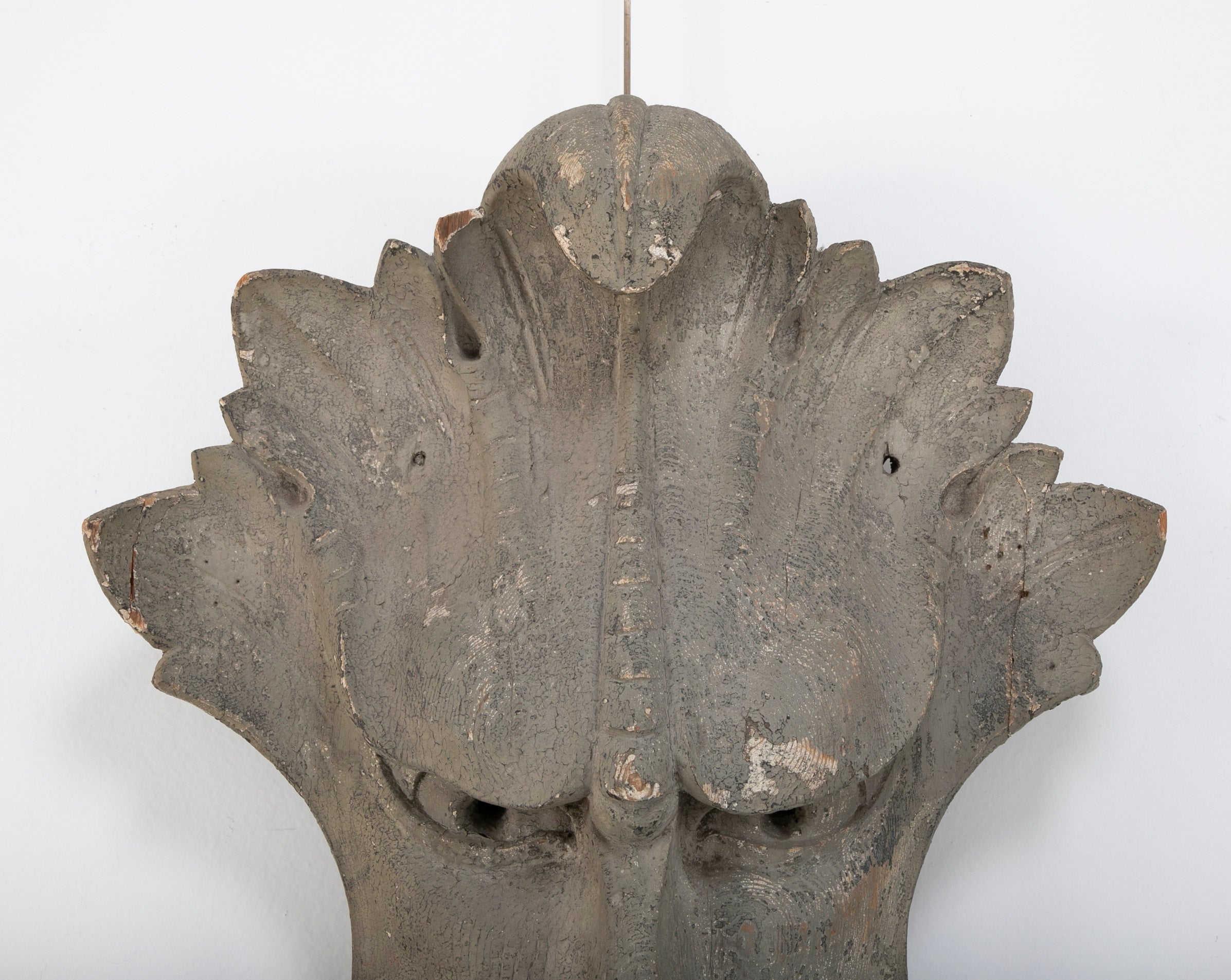 Carved and Painted Wood Architectural Element in the Form of a Mask