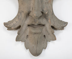 Carved and Painted Wood Architectural Element in the Form of a Mask