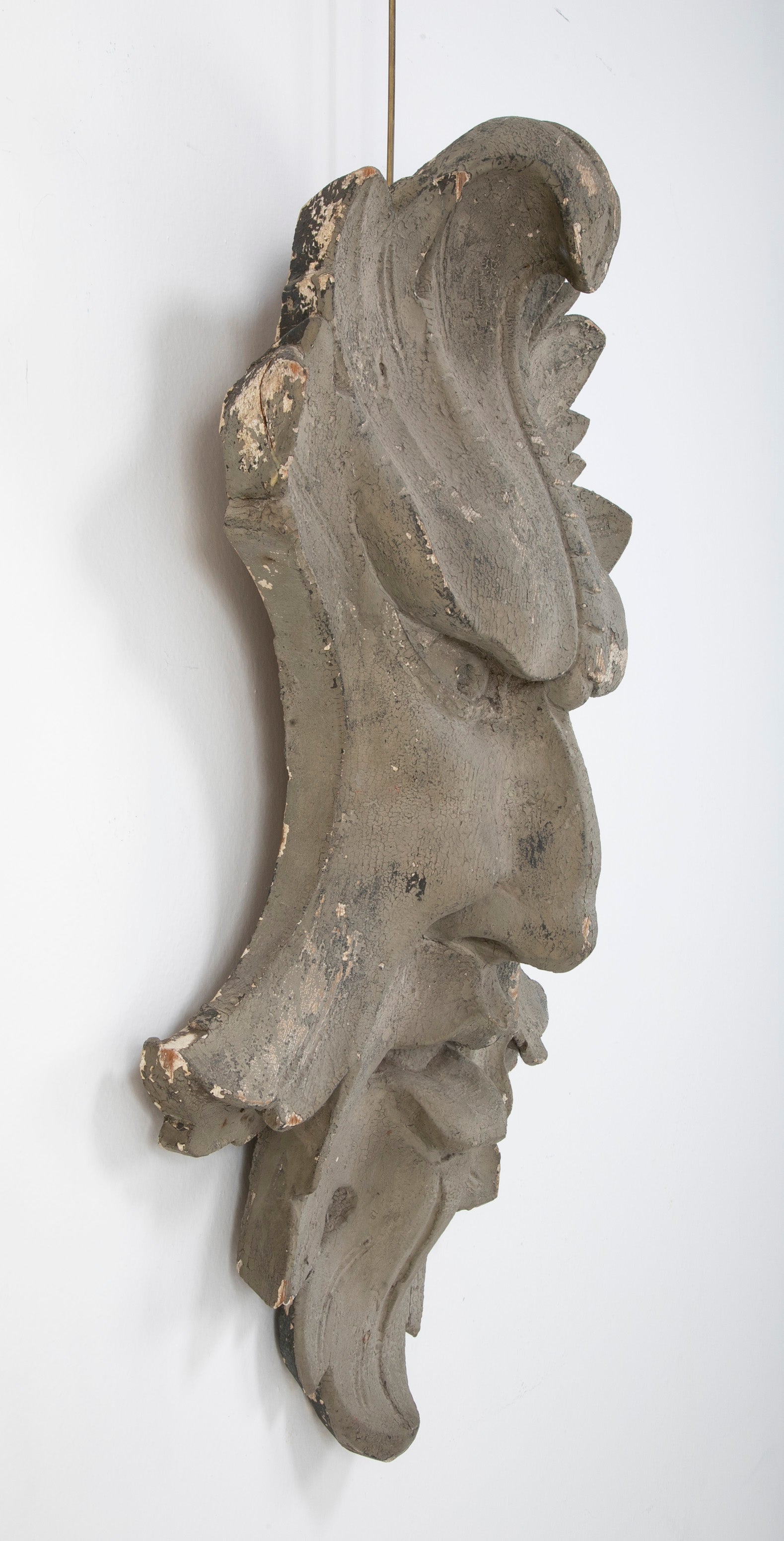 Carved and Painted Wood Architectural Element in the Form of a Mask