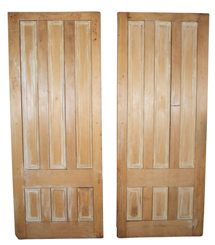 Pair of 19th Century English Limed Pine Doors