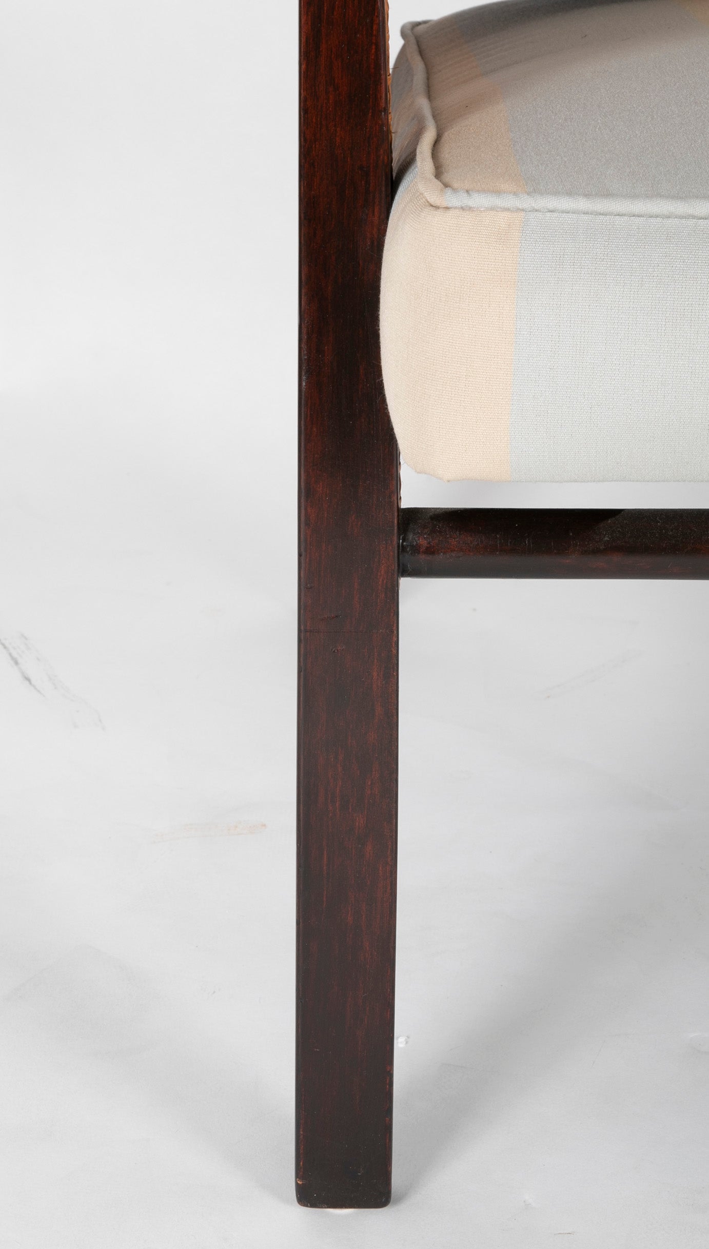 Caned and Ebonized Arm Chair Designed by Edward Wormley