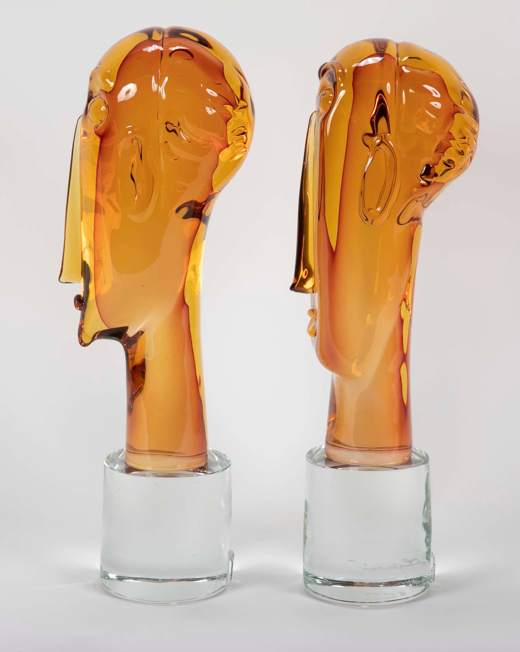 Homage to Amedeo Modigliani Pair of Murano Glass Figures
