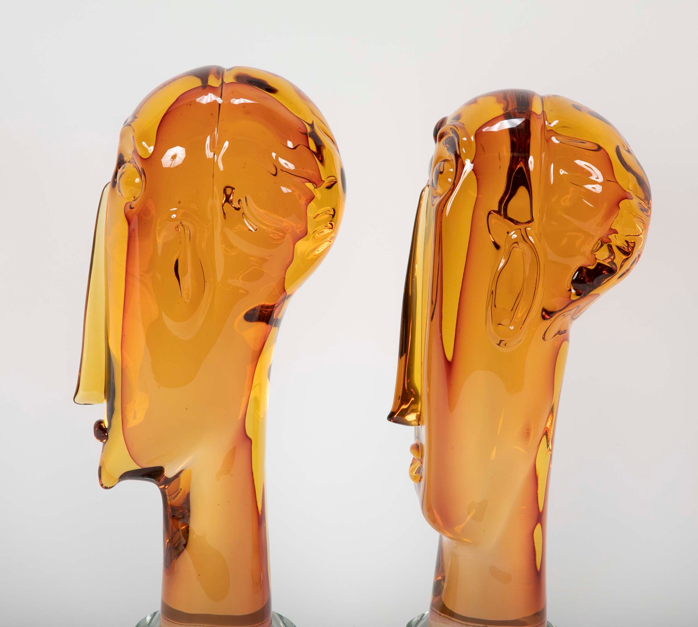 Homage to Amedeo Modigliani Pair of Murano Glass Figures