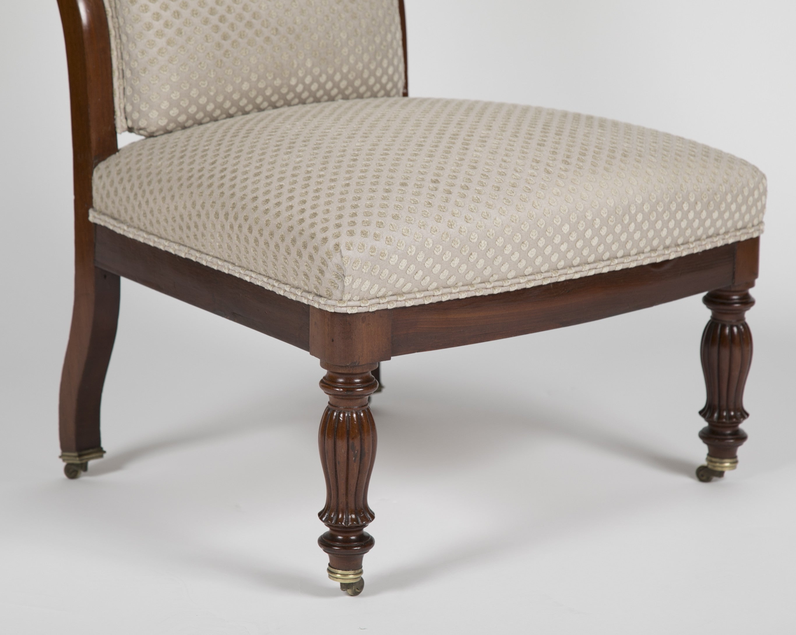 Matched Pair of Early Louis Philippe Mahogany Slipper Chairs