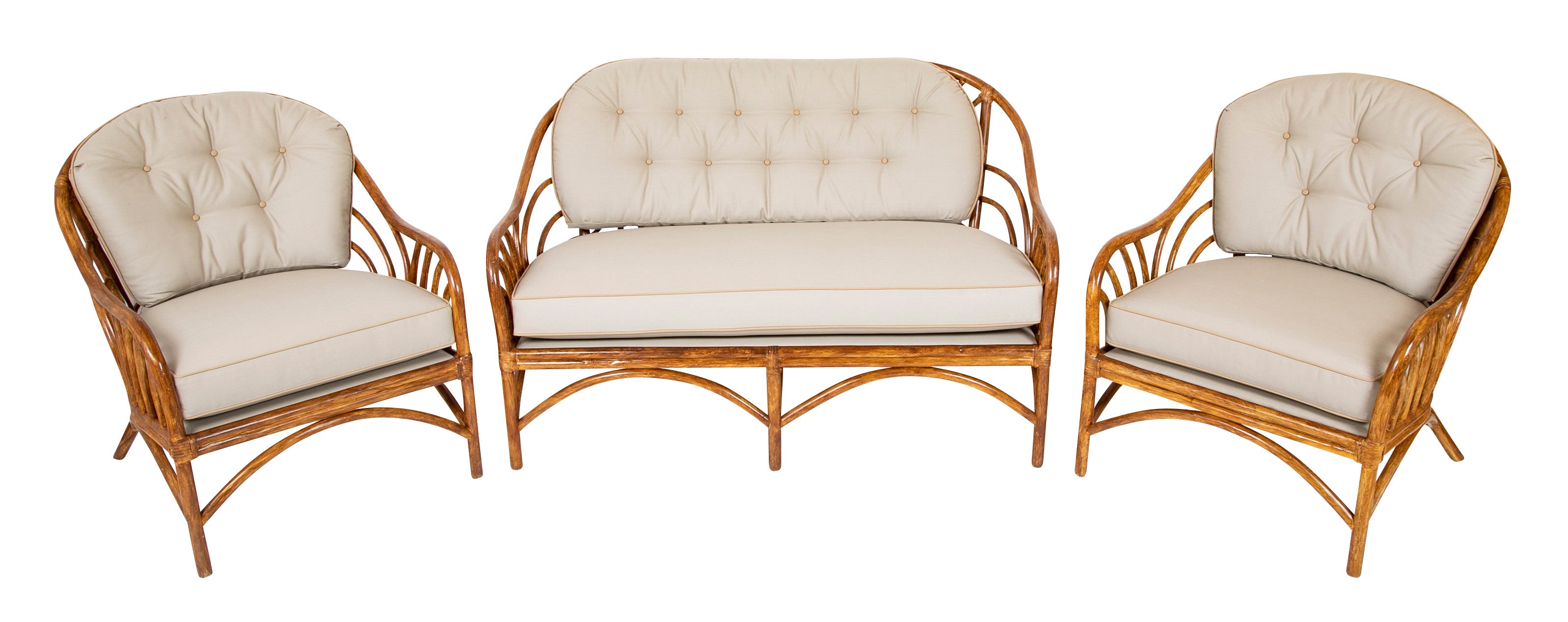A Five Piece French Suite of Bamboo Furniture