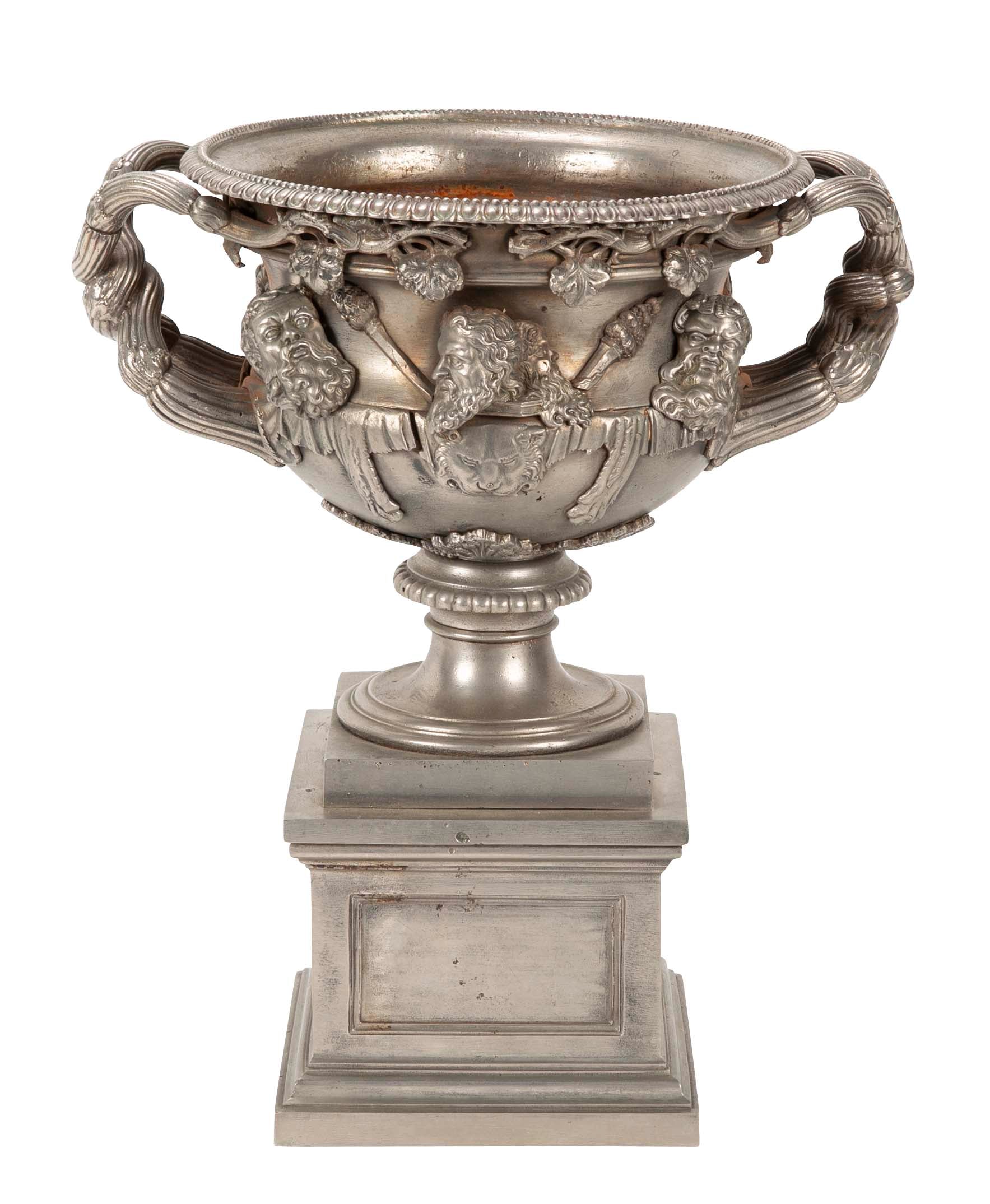 19th Century English Regency Polished Steel Warwick Vase