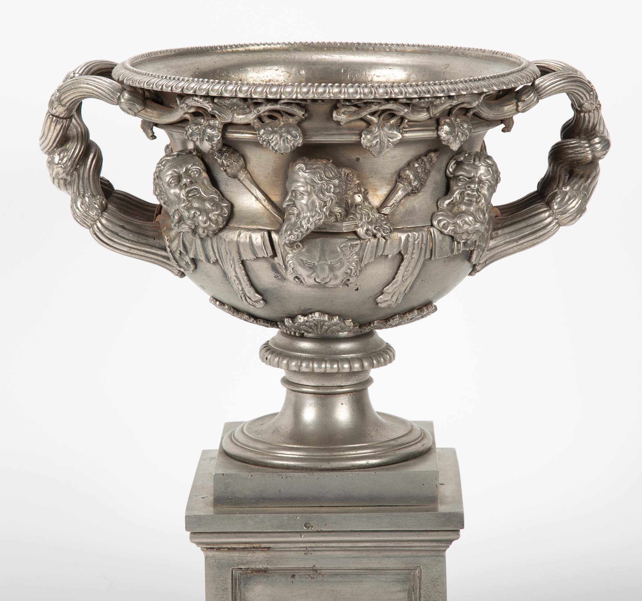 19th Century English Regency Polished Steel Warwick Vase