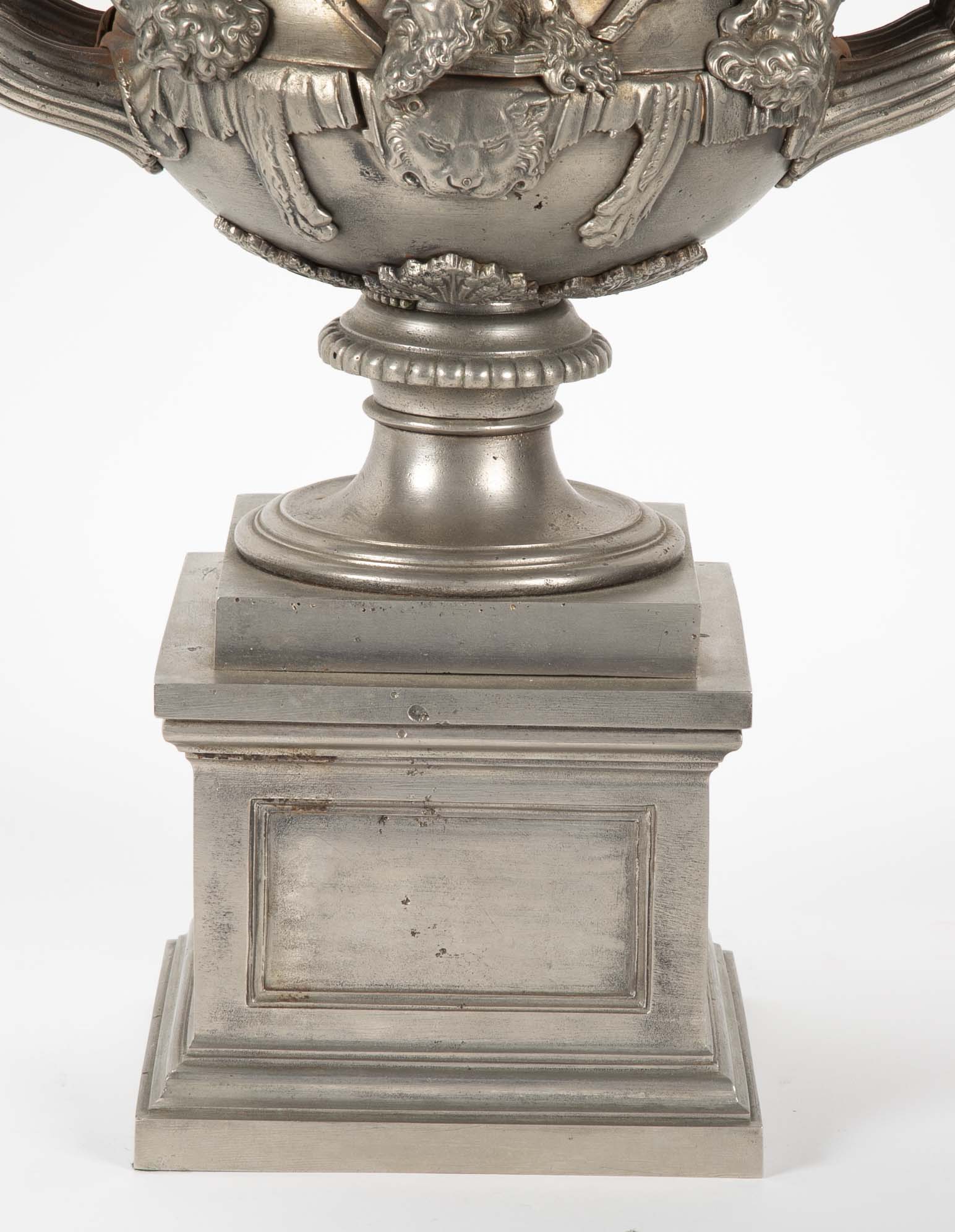 19th Century English Regency Polished Steel Warwick Vase