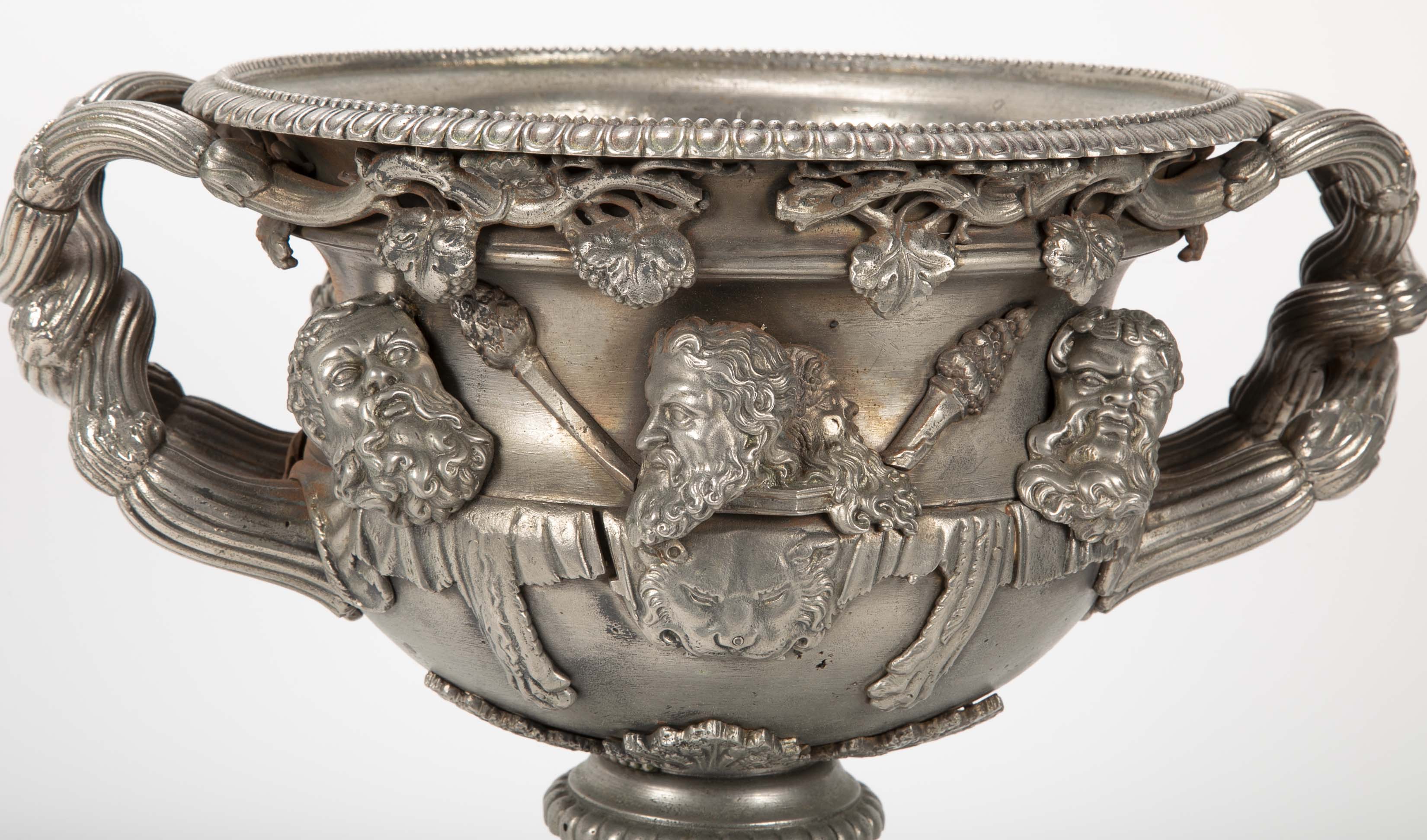19th Century English Regency Polished Steel Warwick Vase