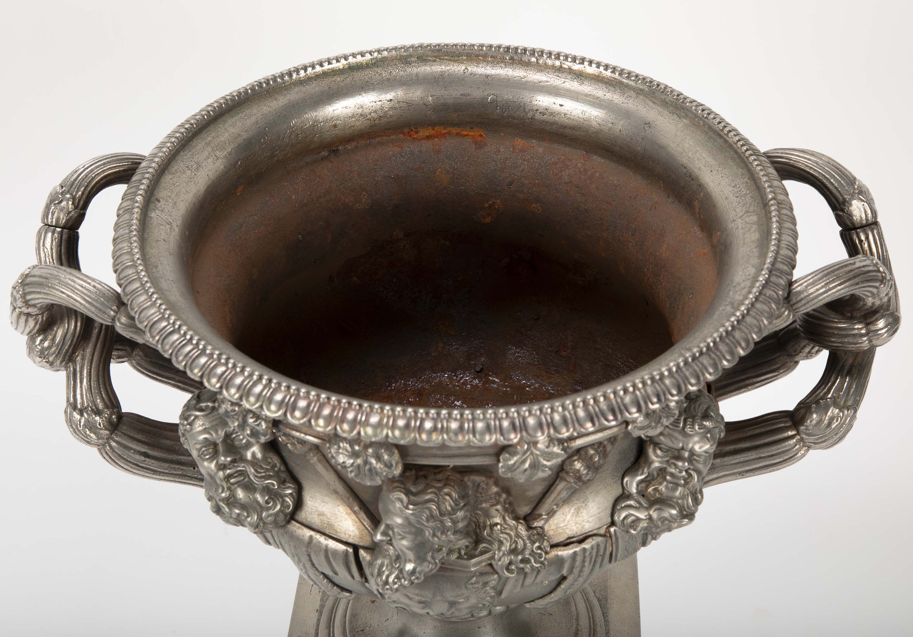 19th Century English Regency Polished Steel Warwick Vase