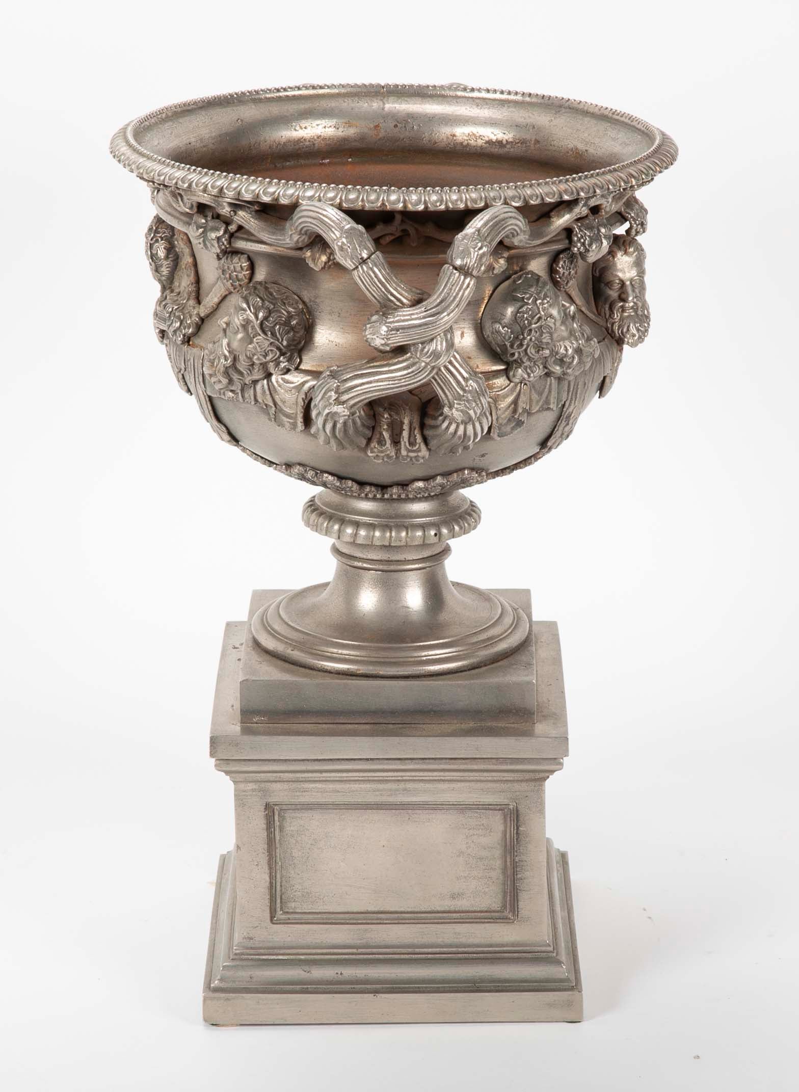 19th Century English Regency Polished Steel Warwick Vase
