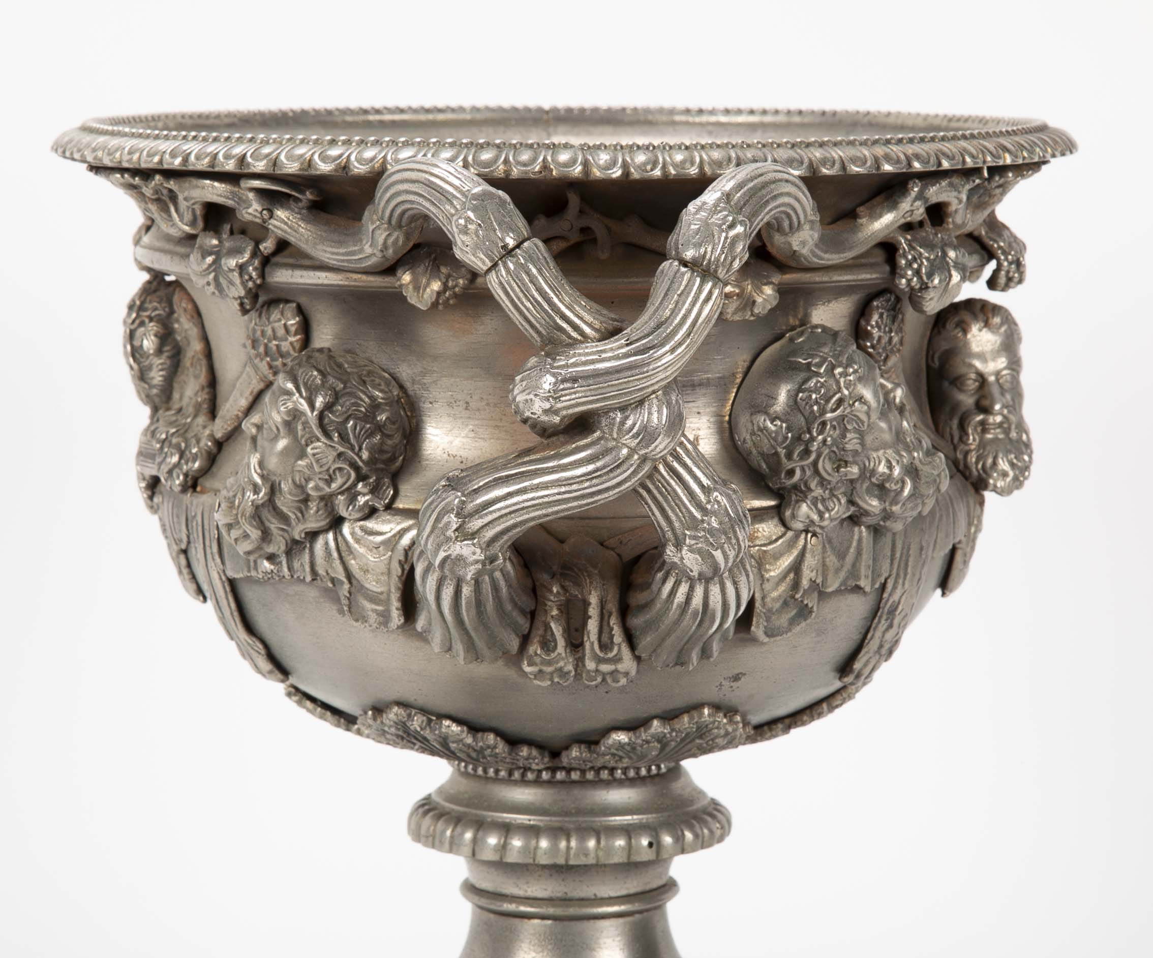 19th Century English Regency Polished Steel Warwick Vase