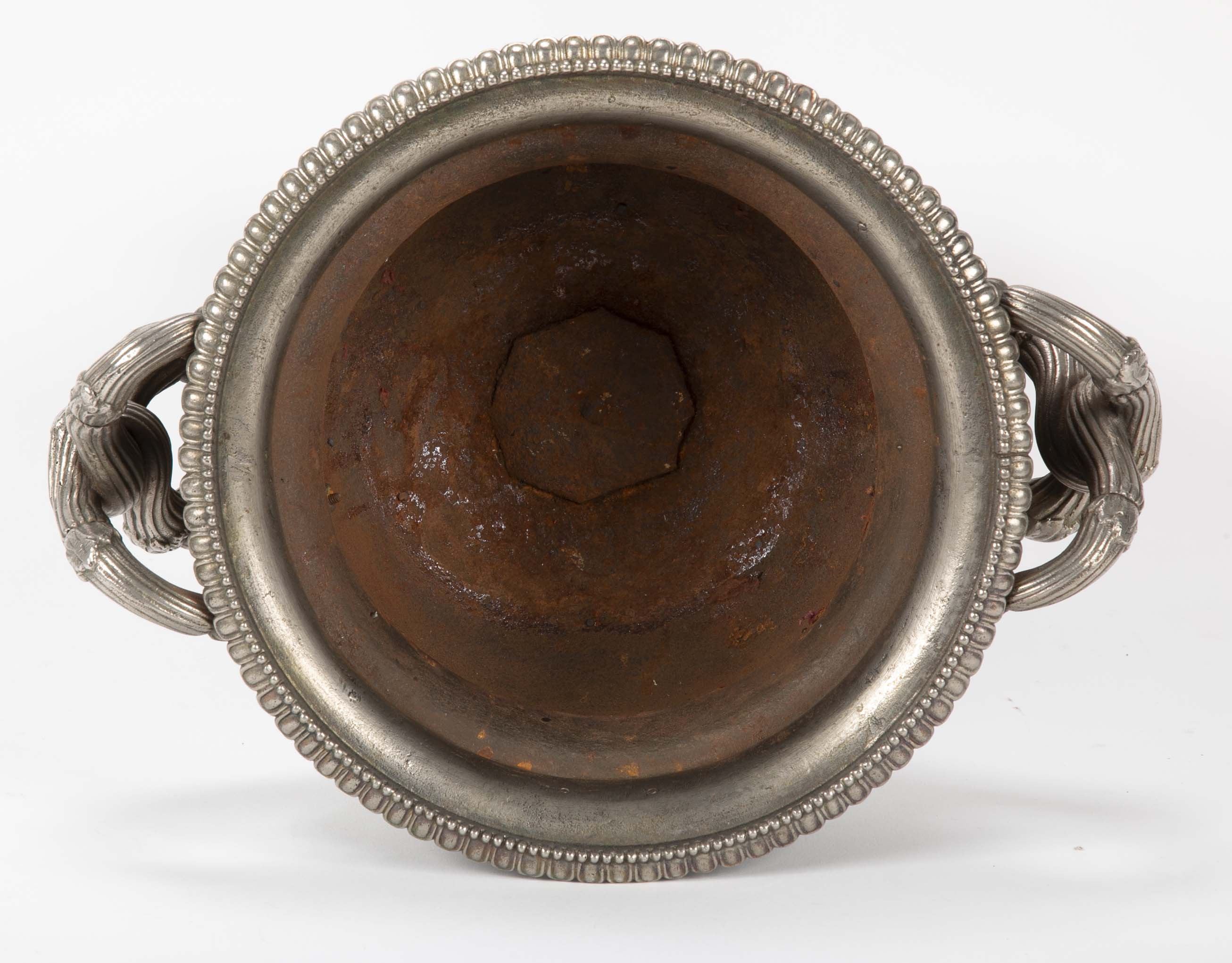19th Century English Regency Polished Steel Warwick Vase