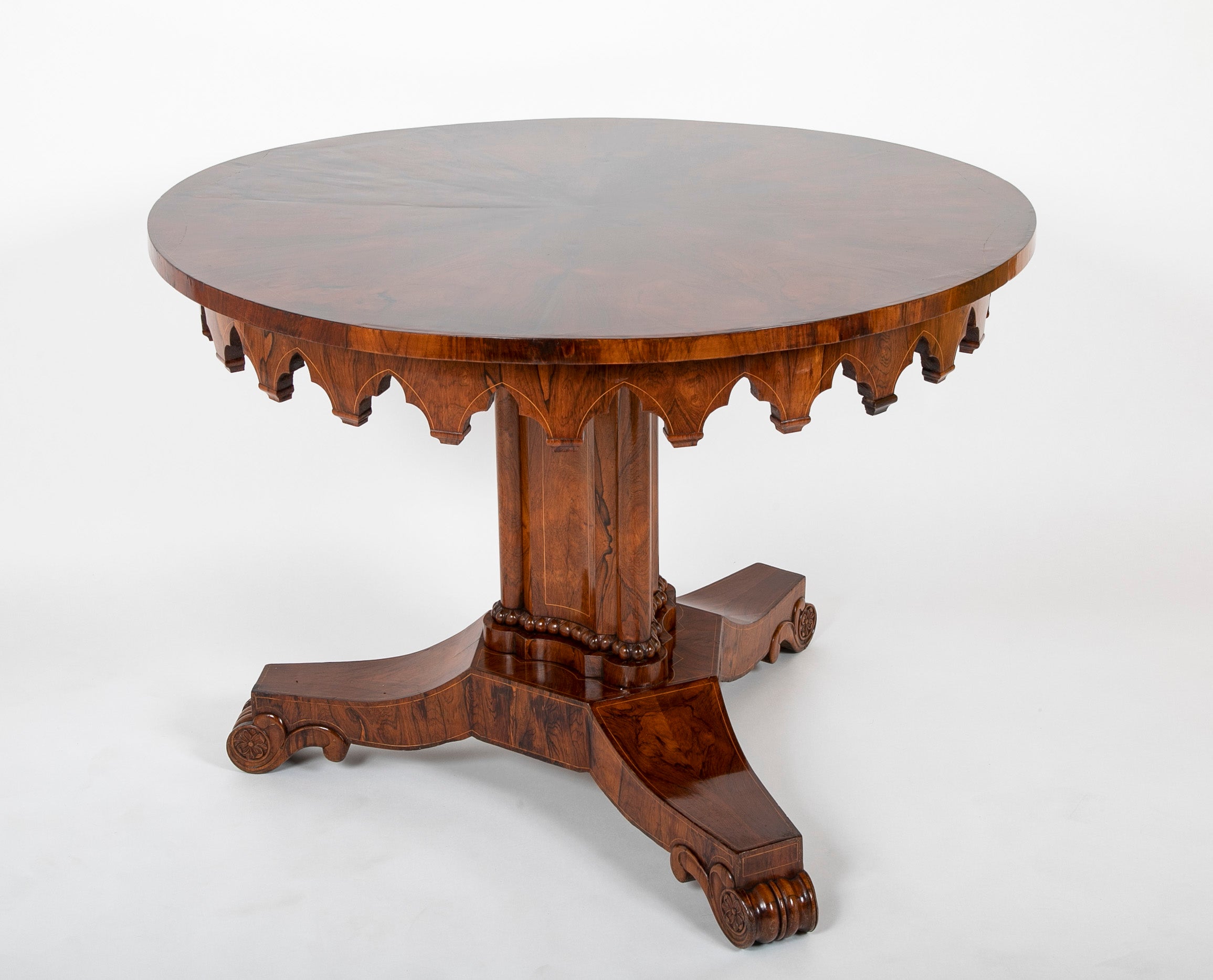 Russian Neoclassical Rosewood Tilt Top Center Table