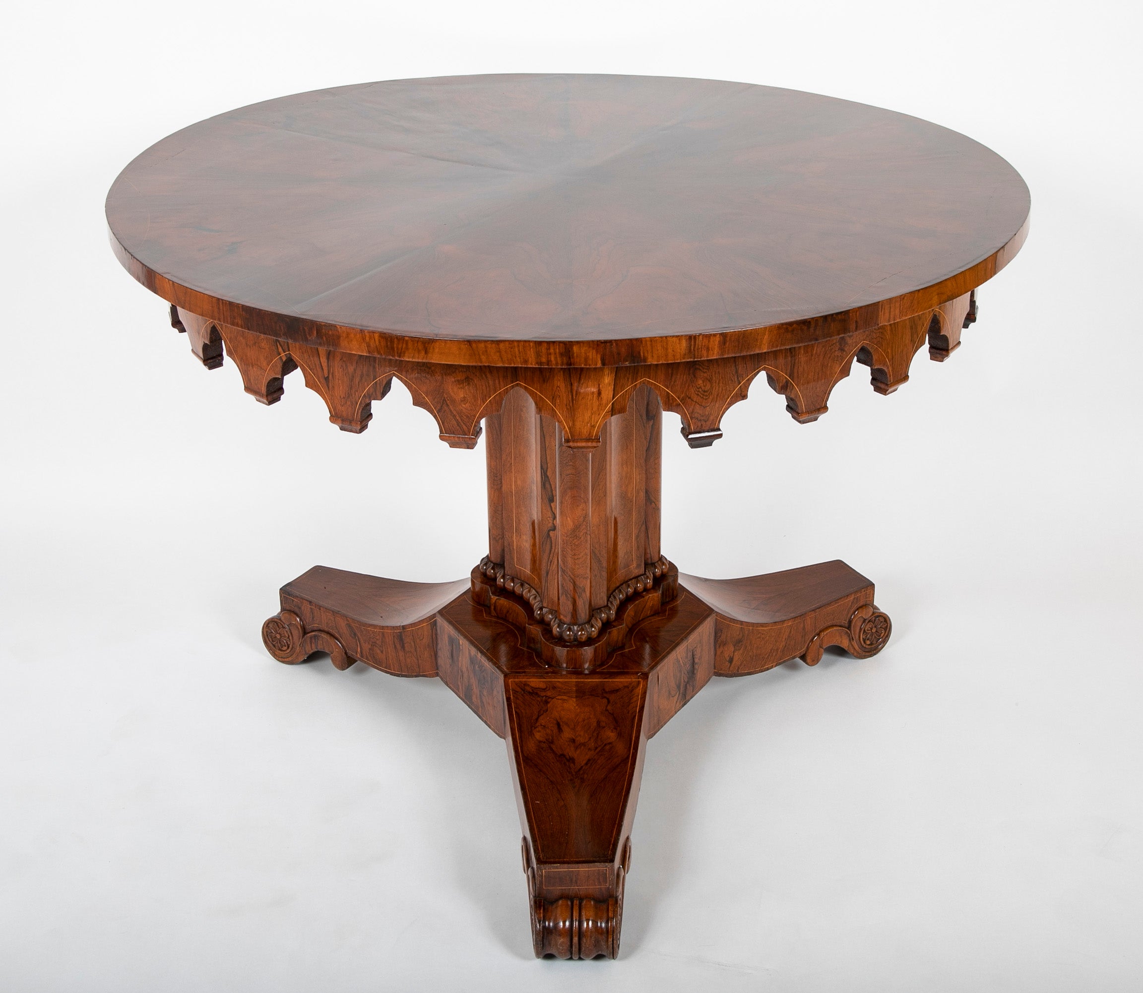 Russian Neoclassical Rosewood Tilt Top Center Table