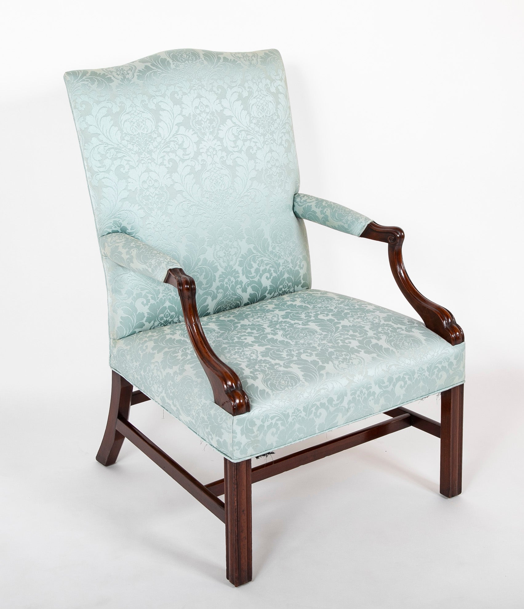 Pair of George III Period Mahogany Gainsboro Armchairs