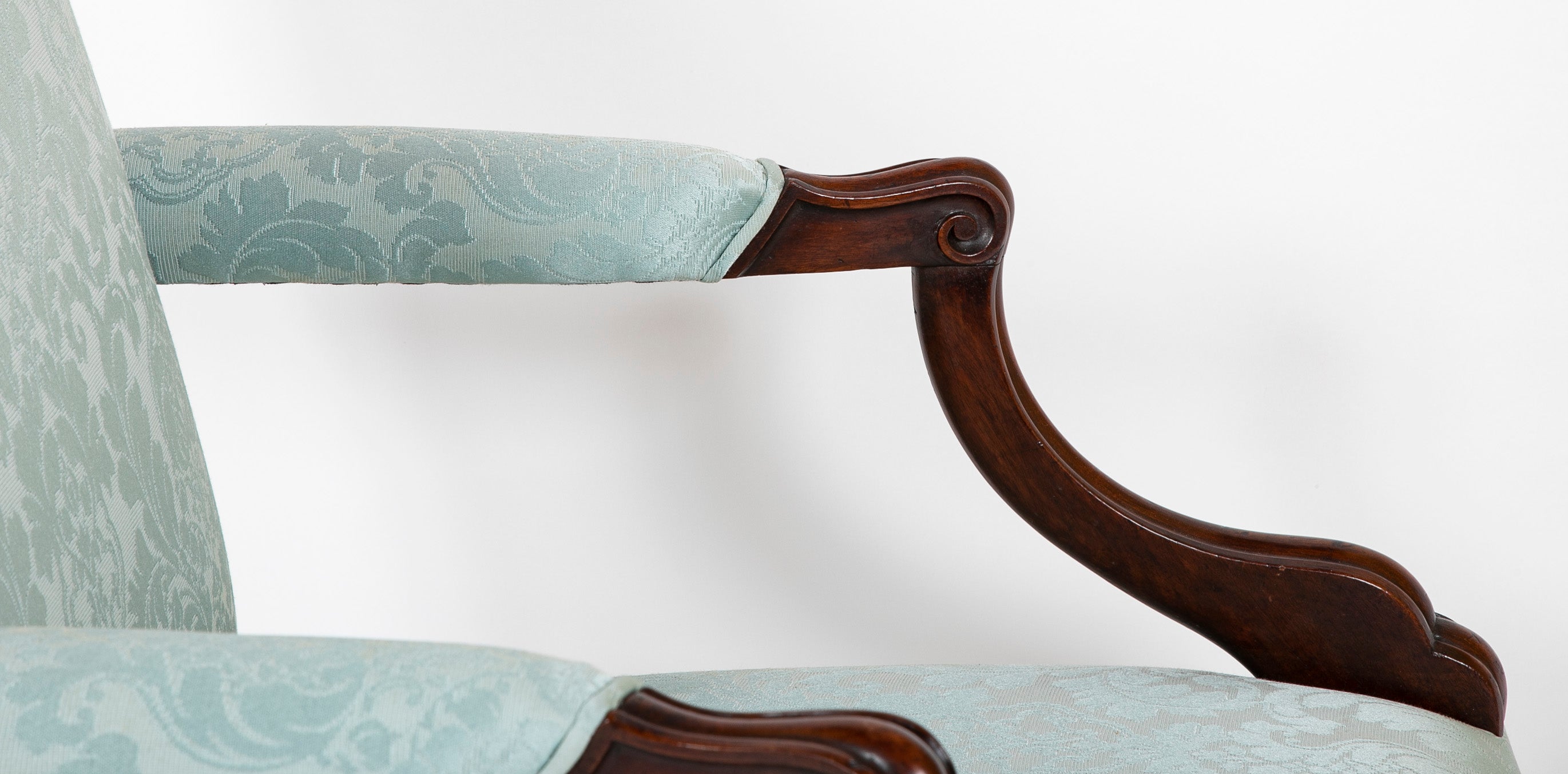 Pair of George III Period Mahogany Gainsboro Armchairs