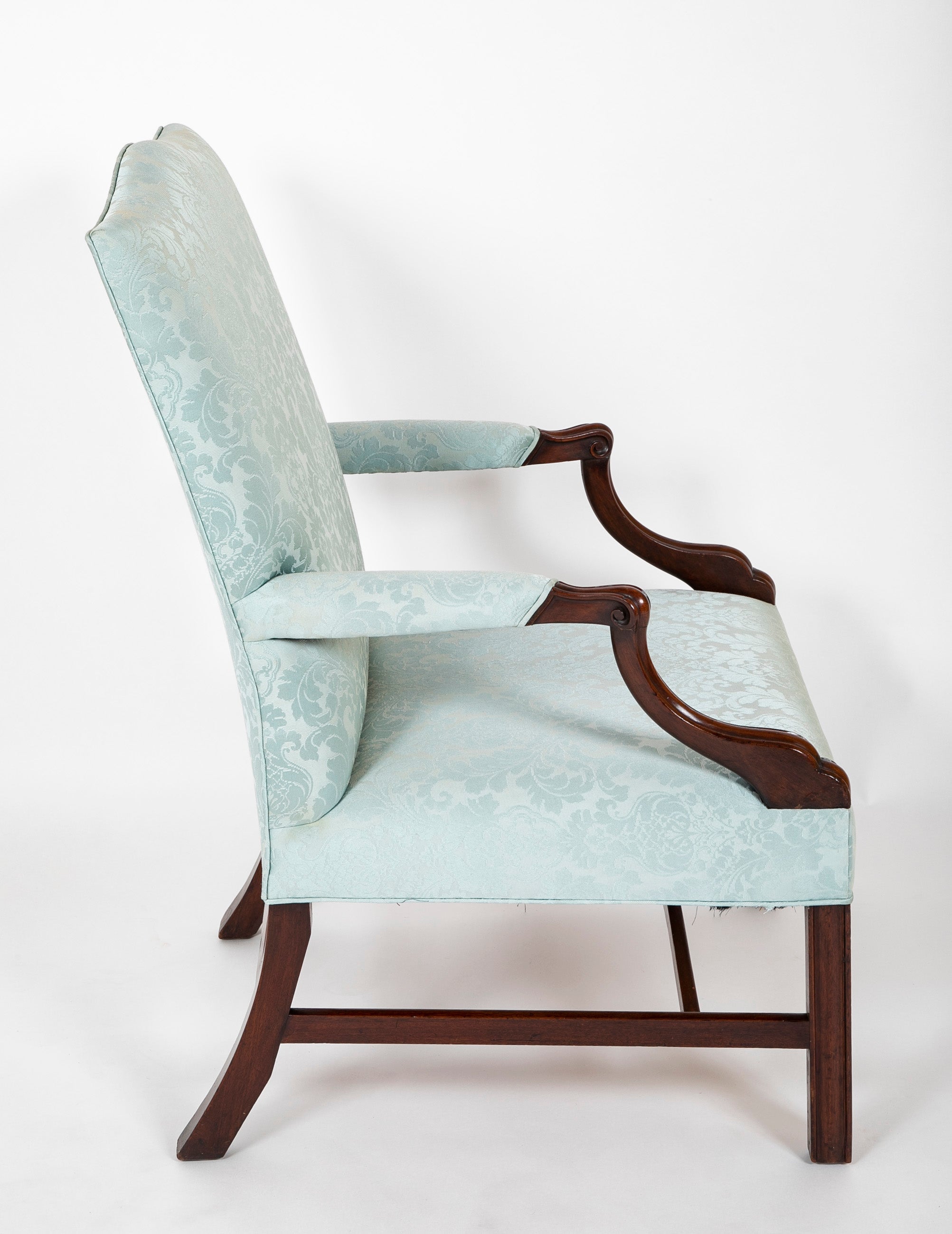 Pair of George III Period Mahogany Gainsboro Armchairs