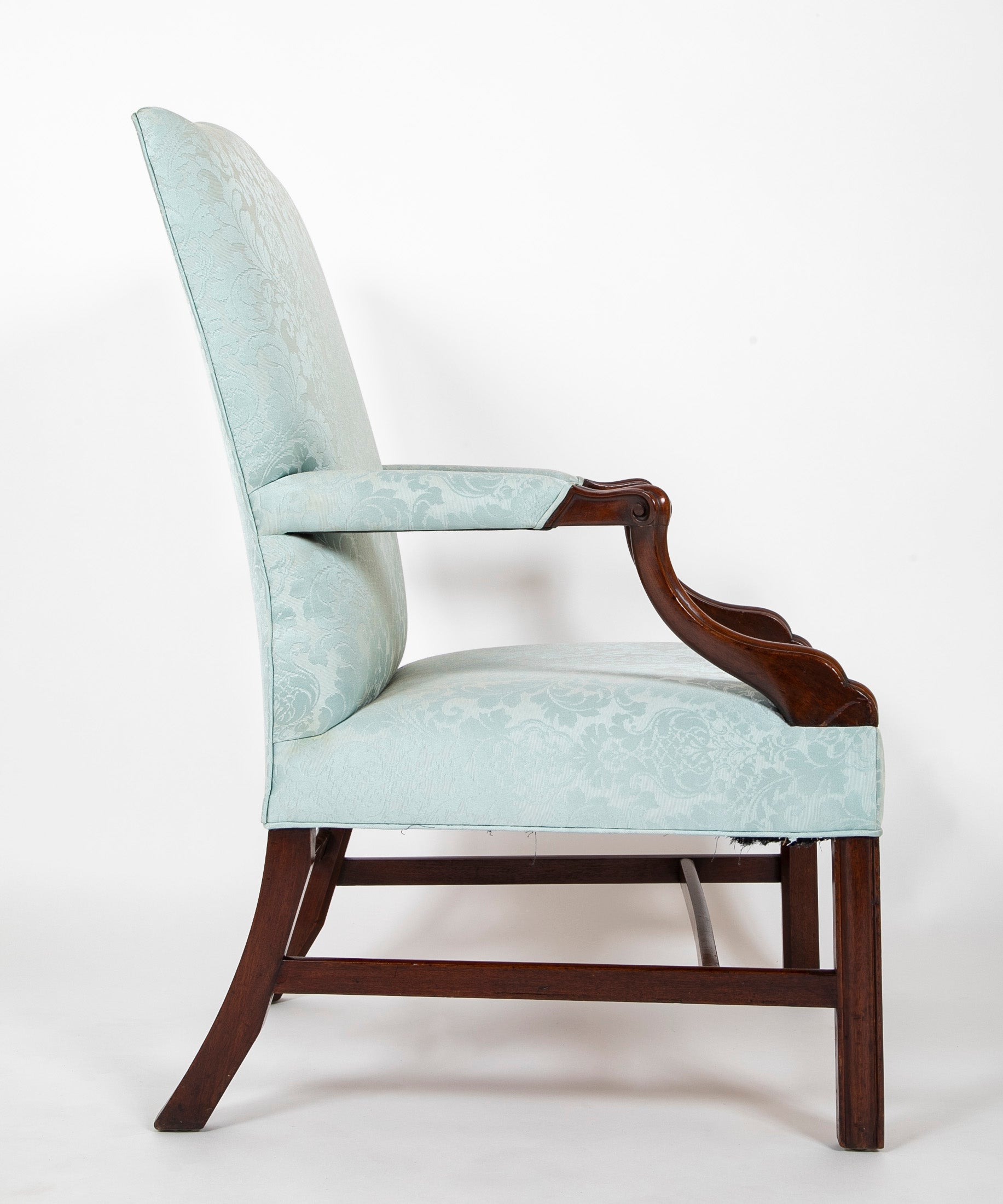 Pair of George III Period Mahogany Gainsboro Armchairs