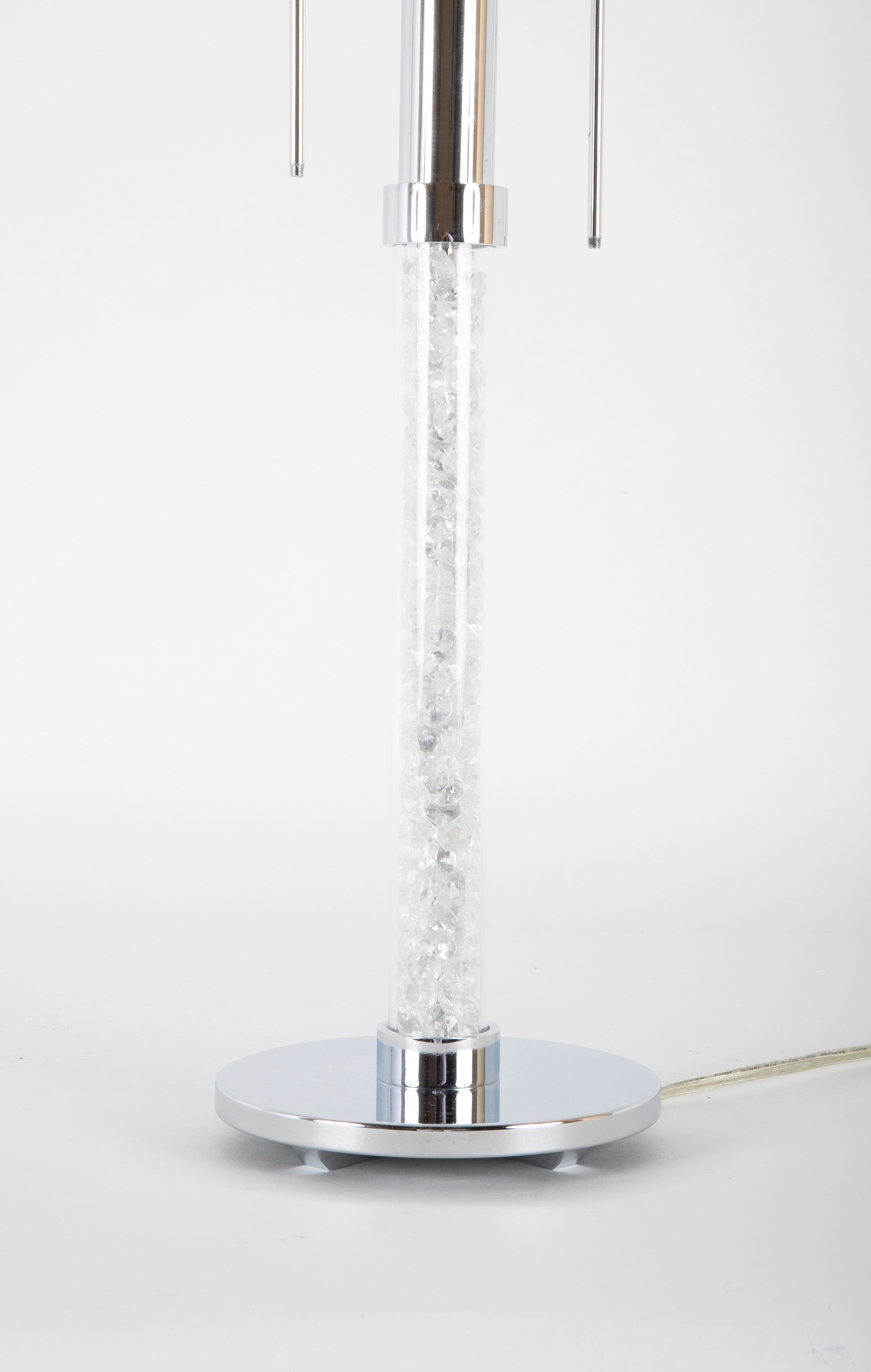 Custom Crystal & Chrome Lamps with Dramatic Chrome & Crystal Shades
