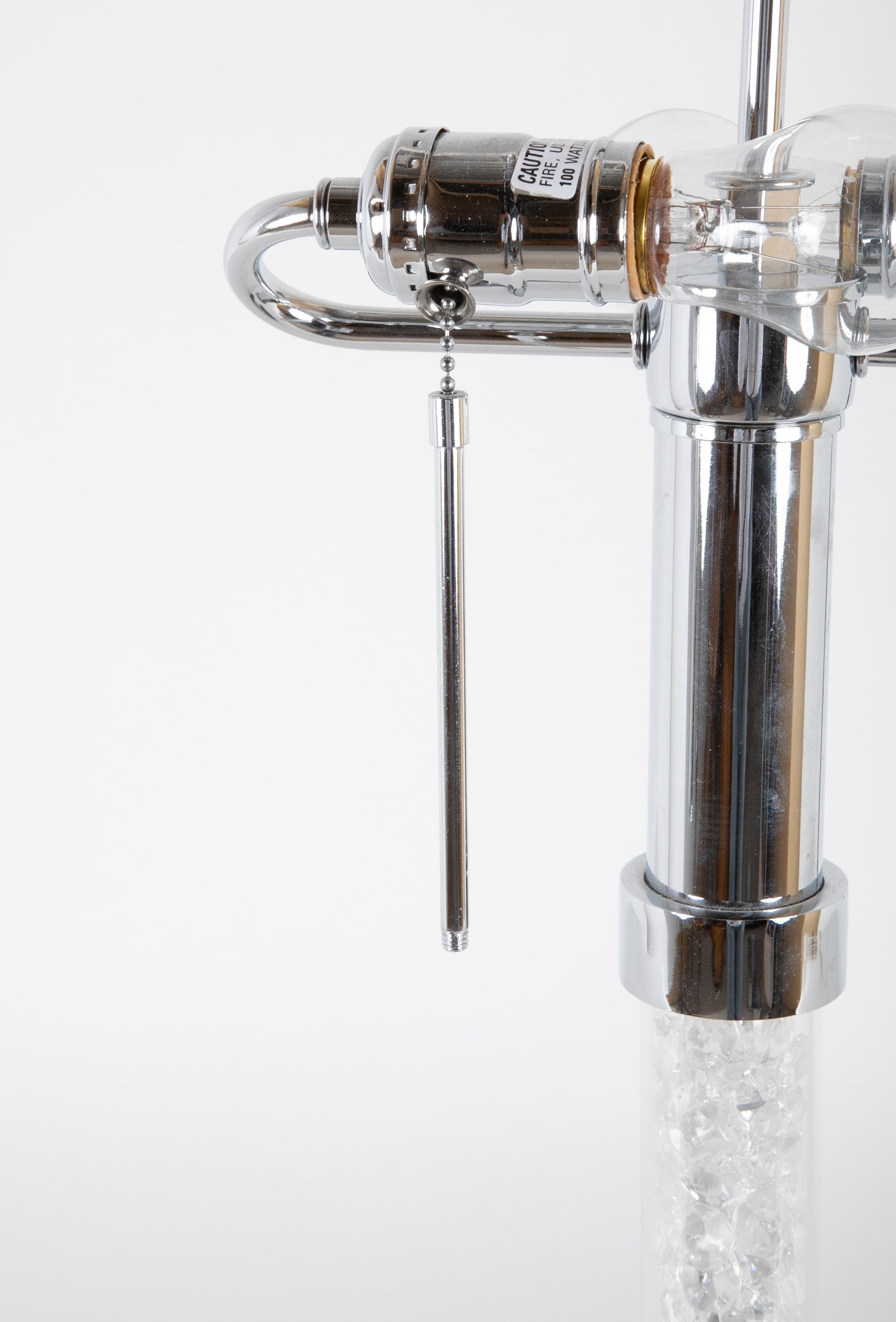 Custom Crystal & Chrome Lamps with Dramatic Chrome & Crystal Shades