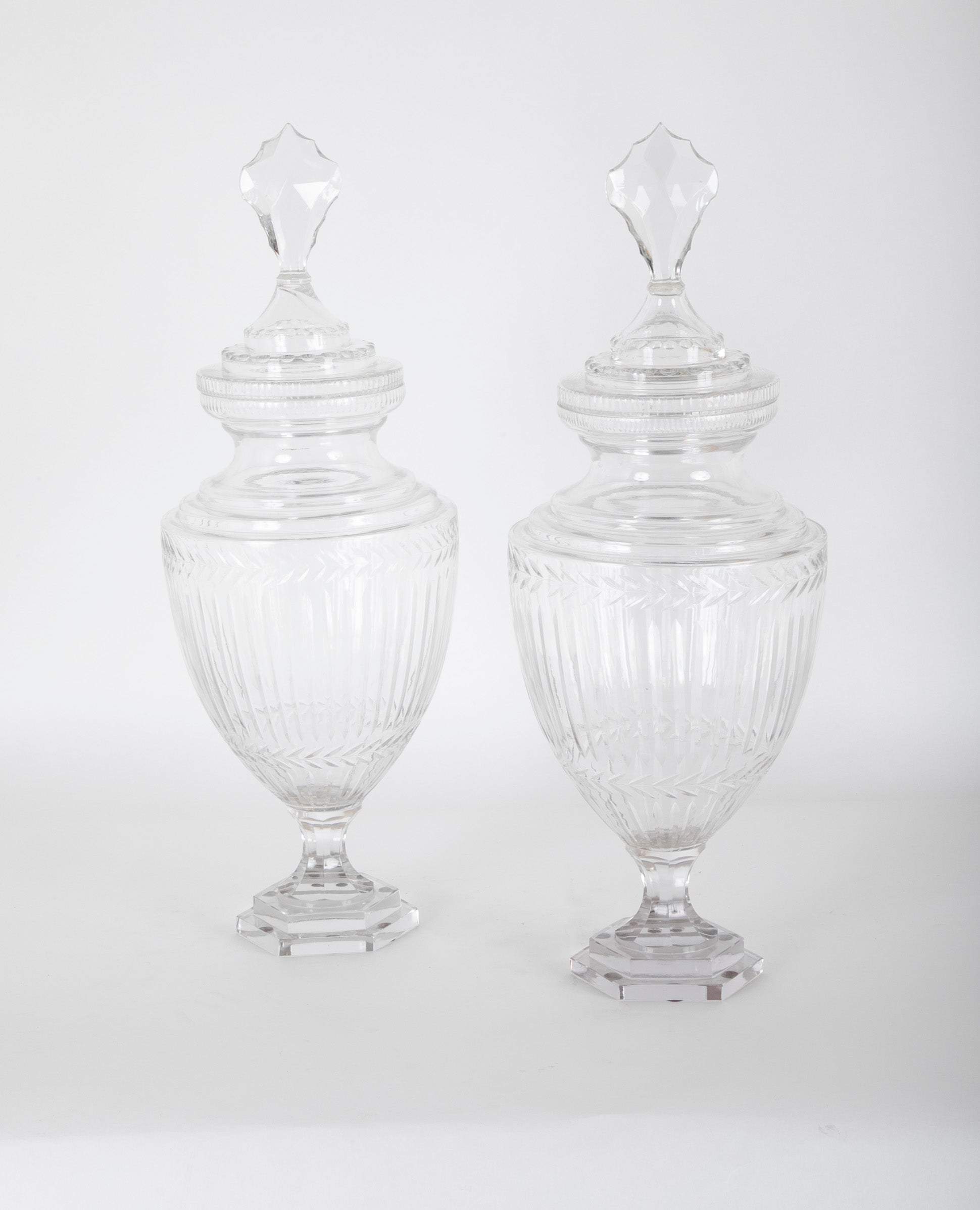 Three Very Large Apothecary Jars Possibly Baccarat