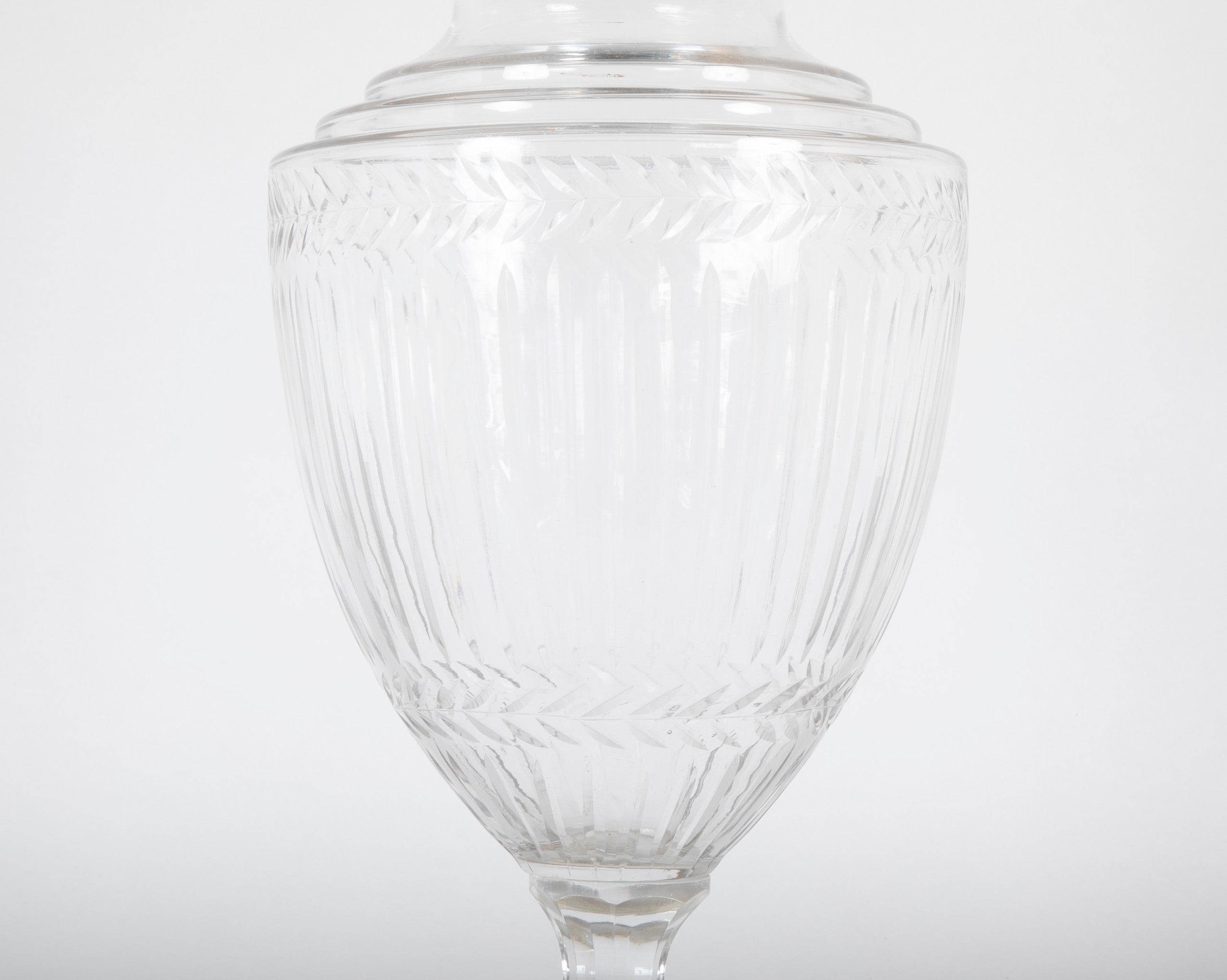 Three Very Large Apothecary Jars Possibly Baccarat