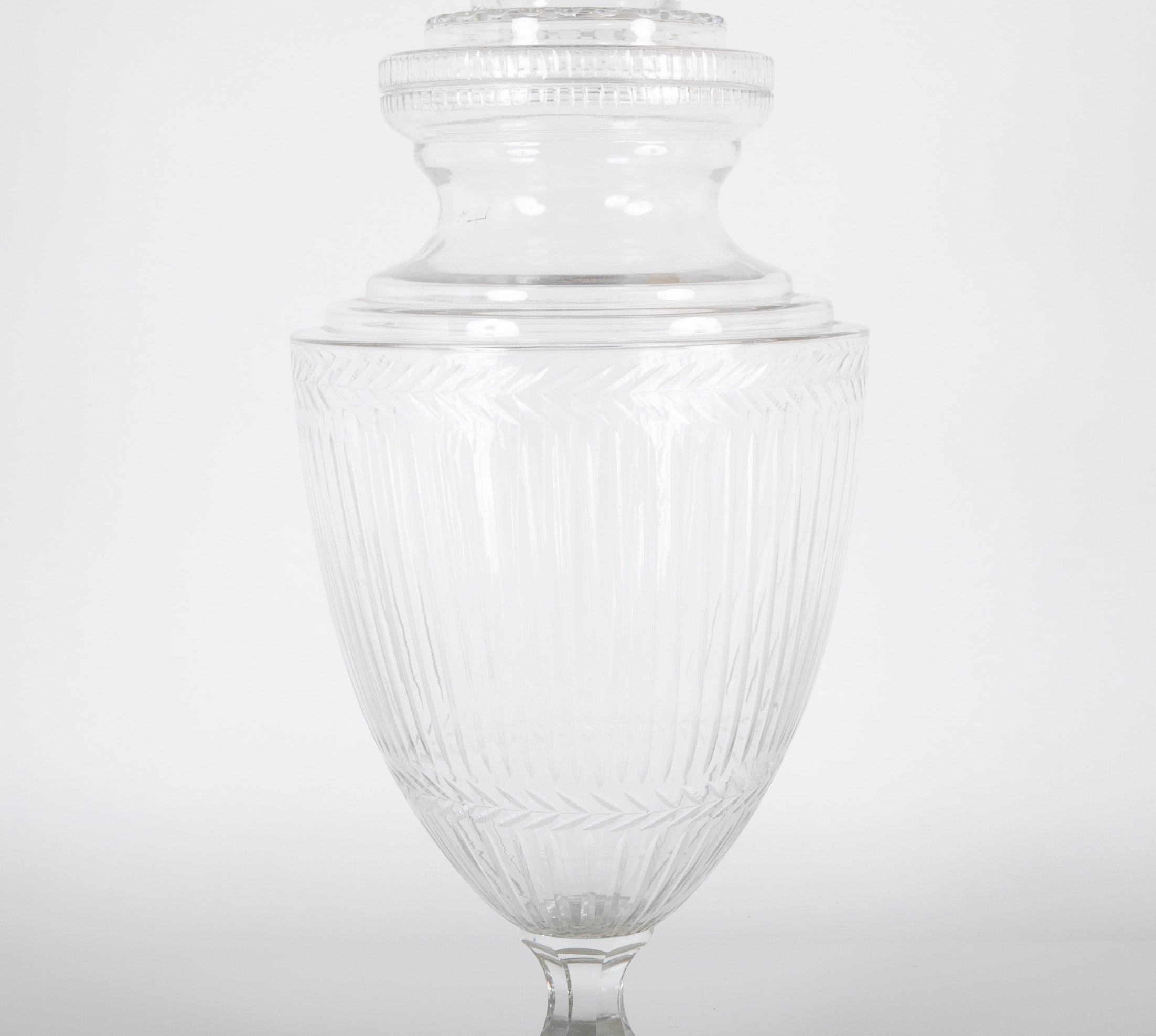 Three Very Large Apothecary Jars Possibly Baccarat