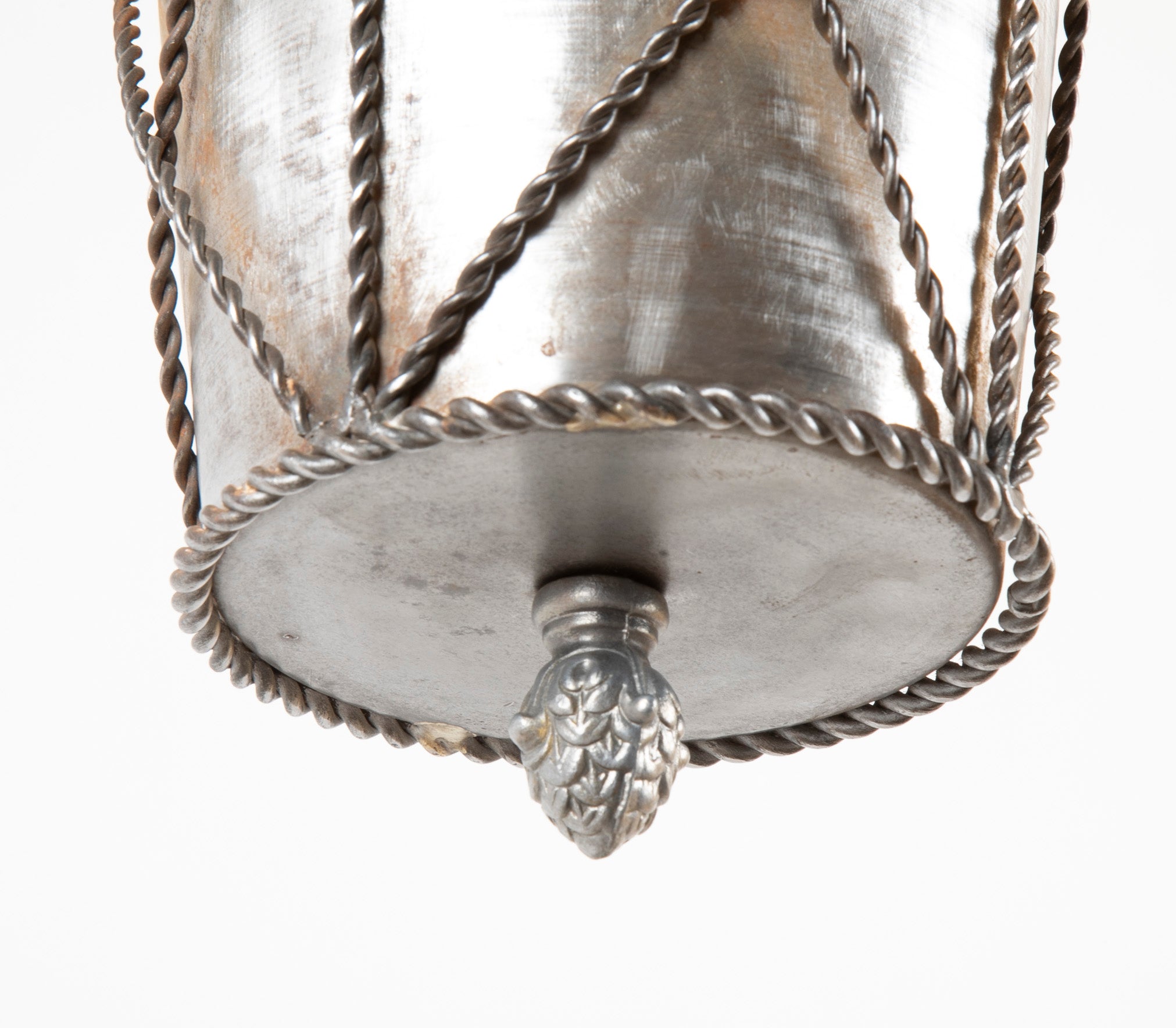 Vintage Steel Floral Chandelier with Basket, Bow Knots and Ribbons
