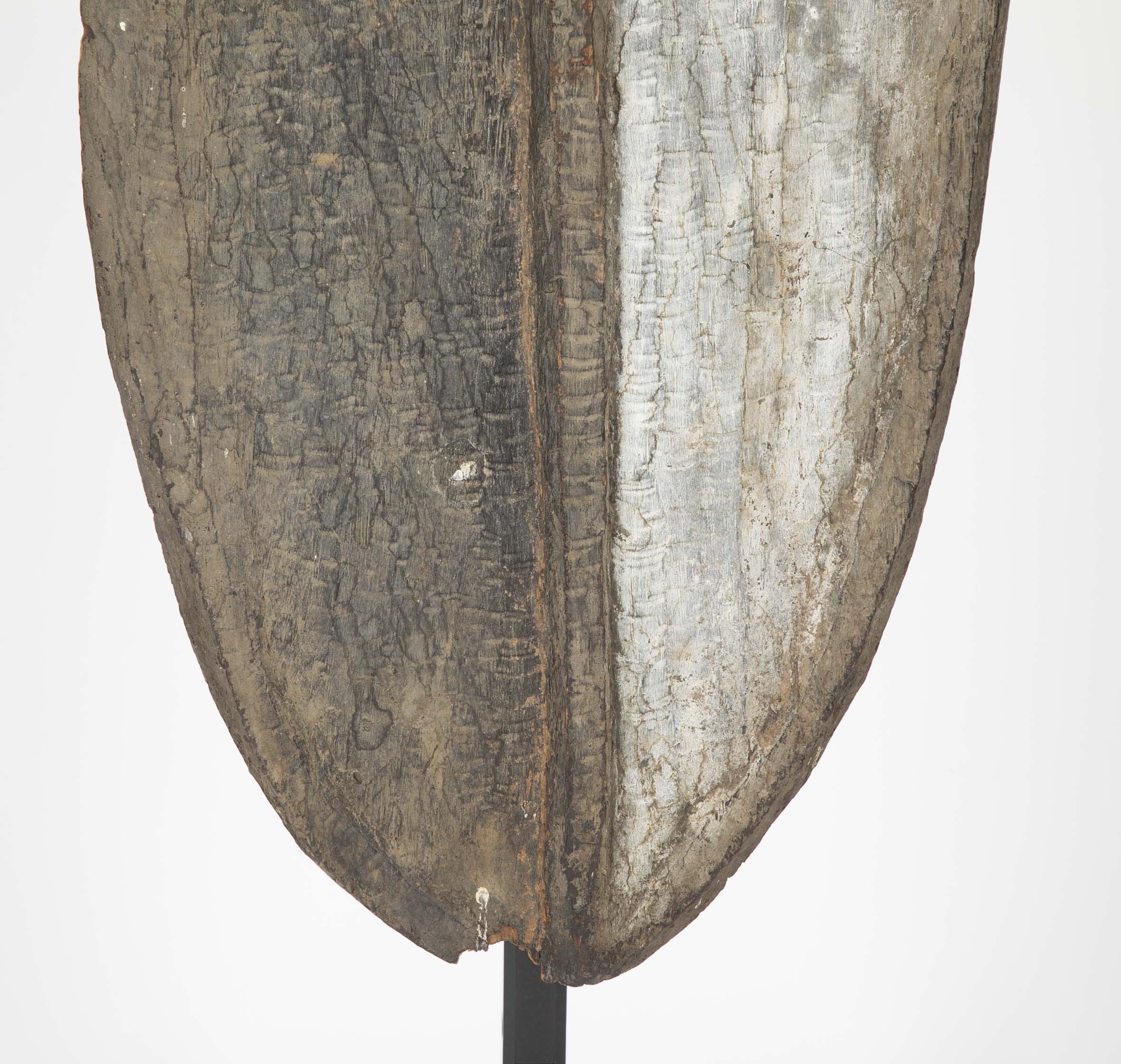 Western Mongo Shield from The Democratic Republic of Congo on Bronze Stand