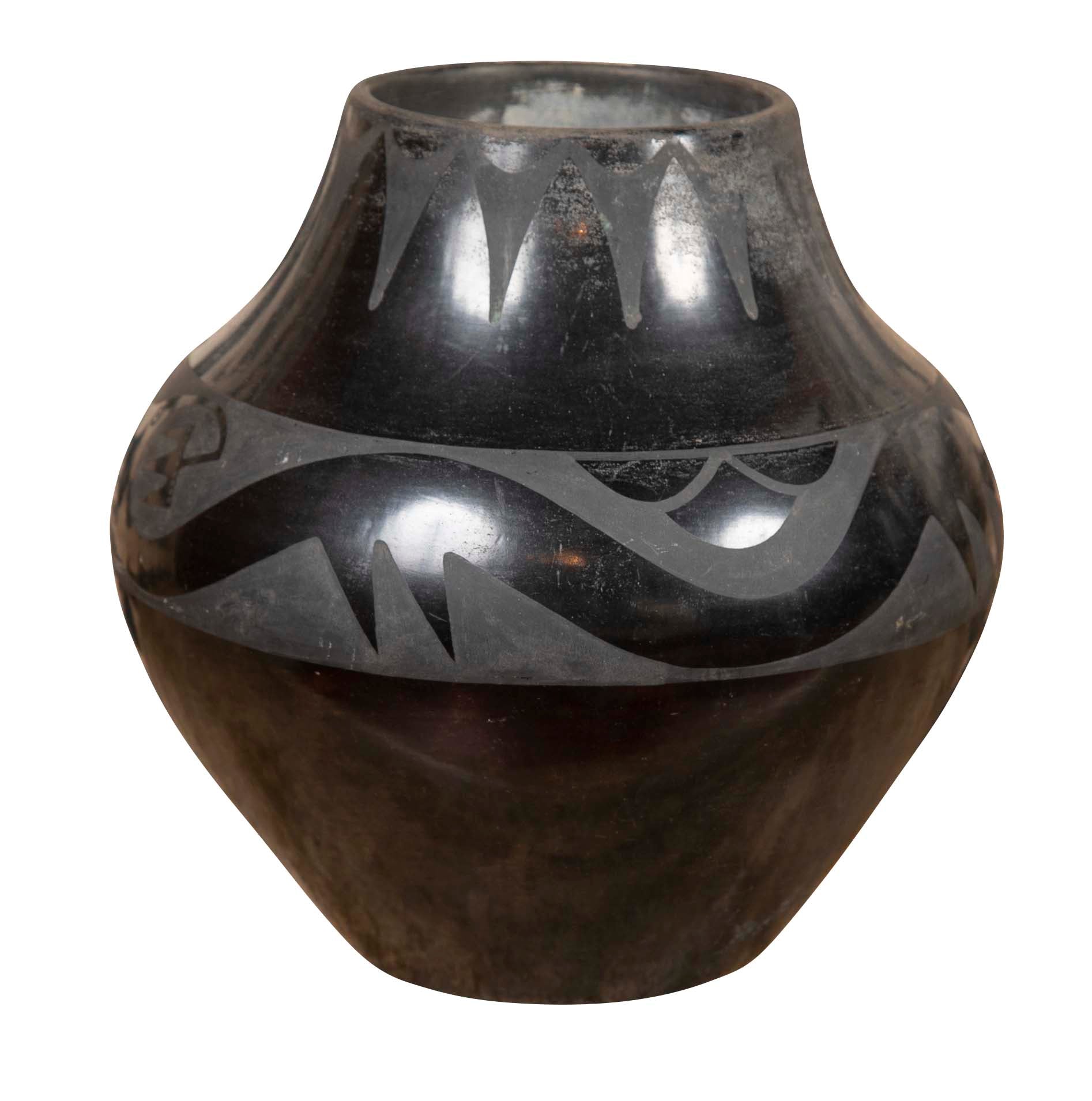 A San Ildefonso Pueblo Blackware Vase by Maria and Julian Martinez