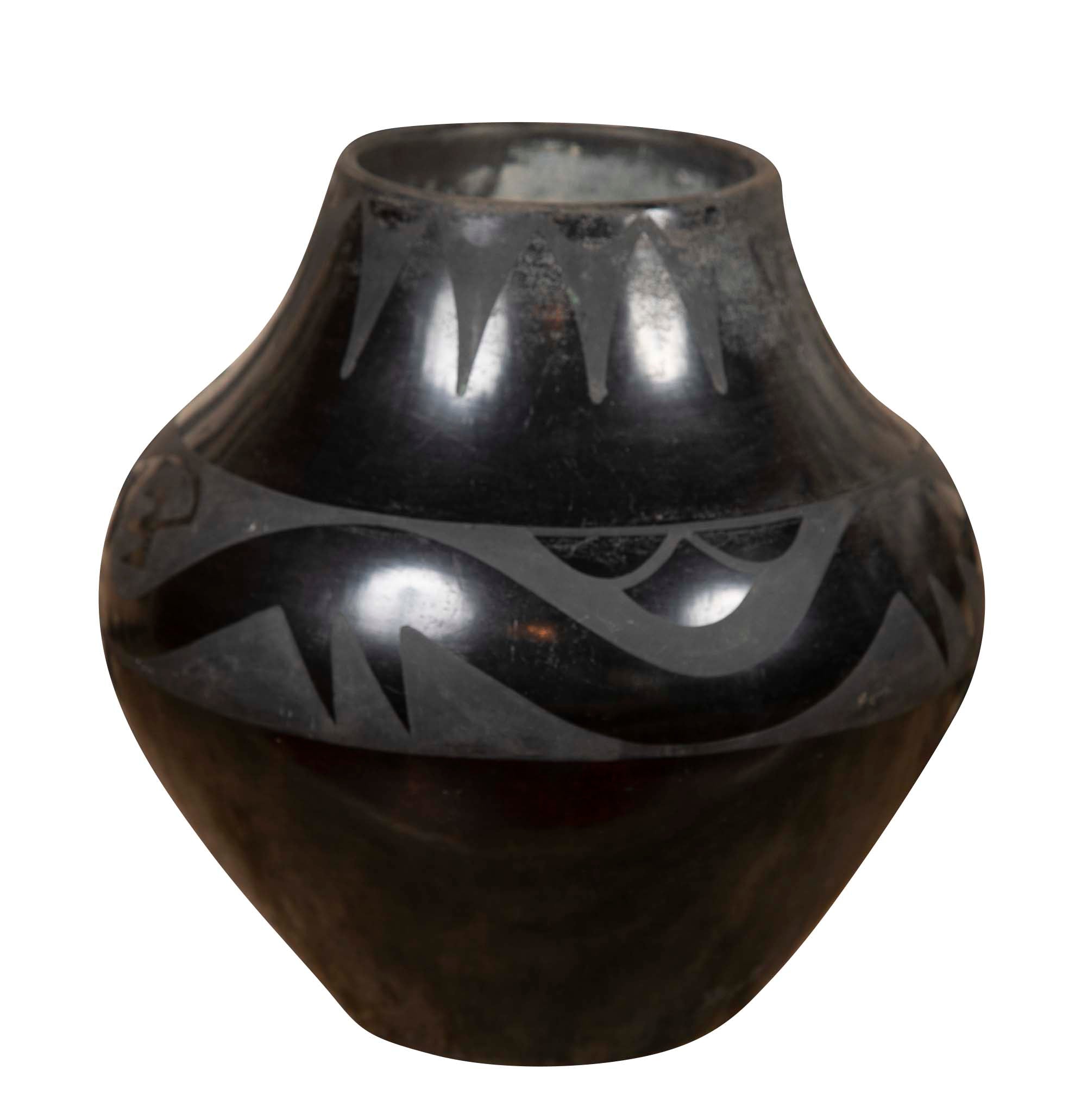 A San Ildefonso Pueblo Blackware Vase by Maria and Julian Martinez