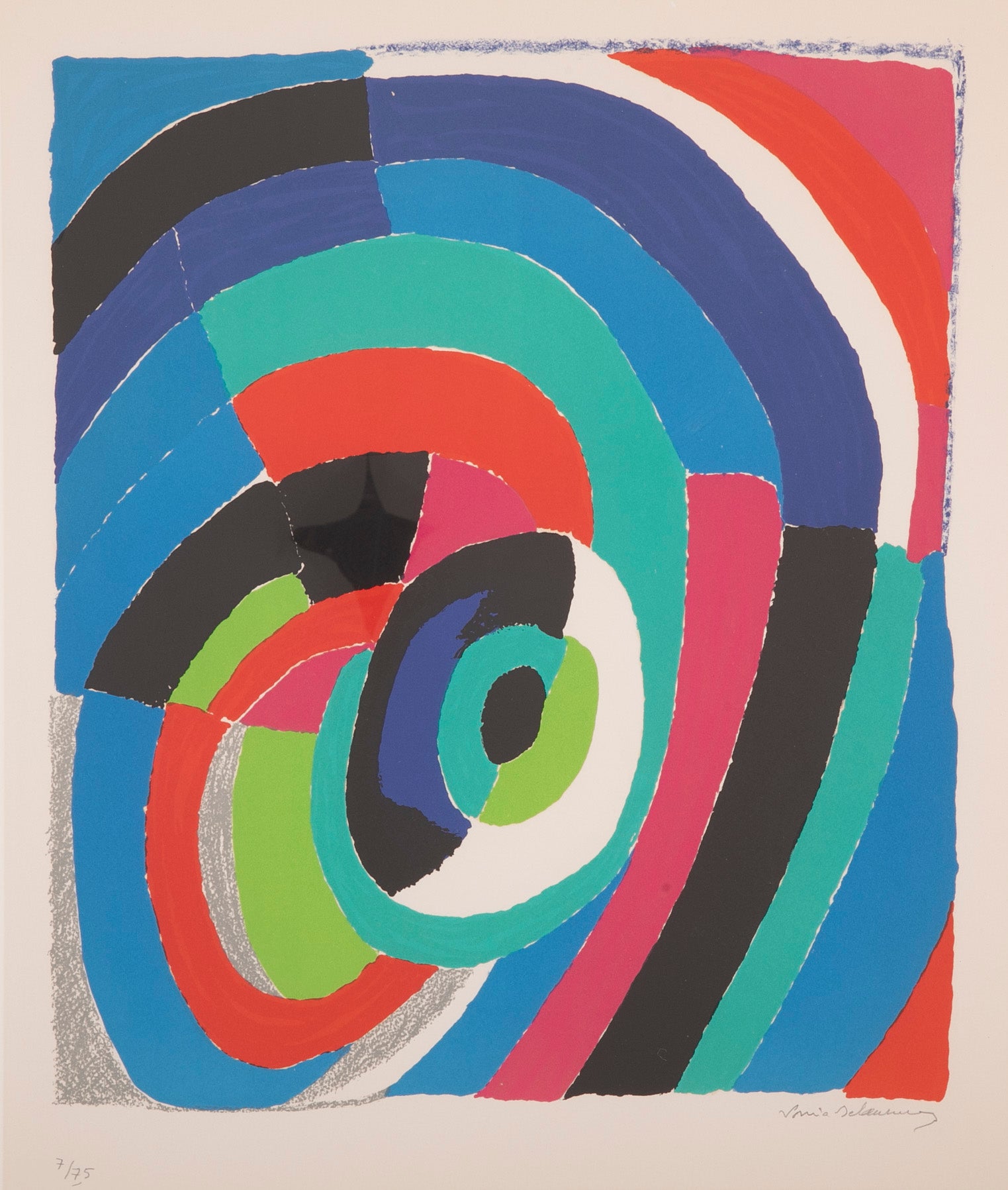 "L'oeil" Lithograph in Colors by Sonia Delaunay