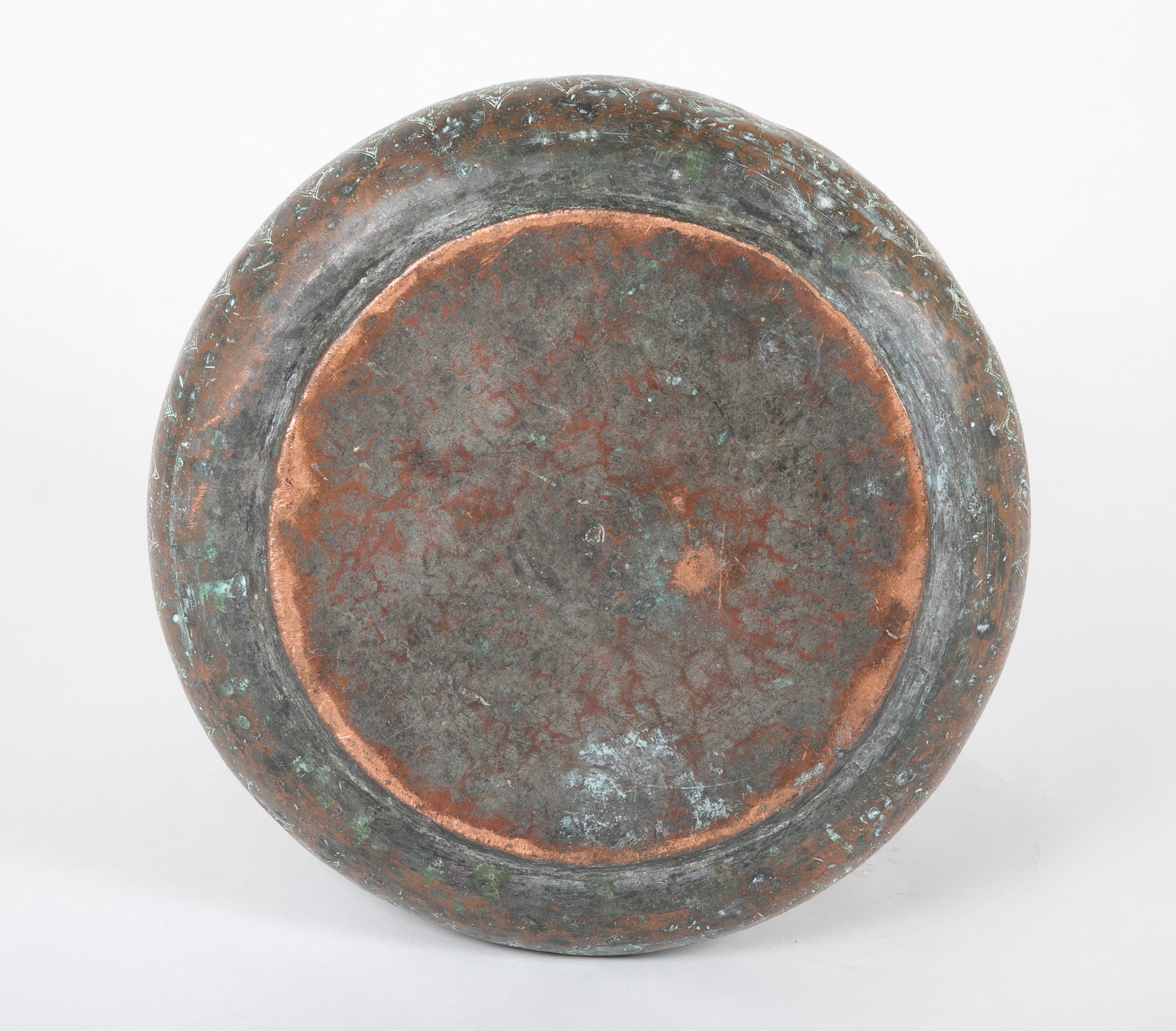 17th Century Persian Safavid Etched Copper Bucket