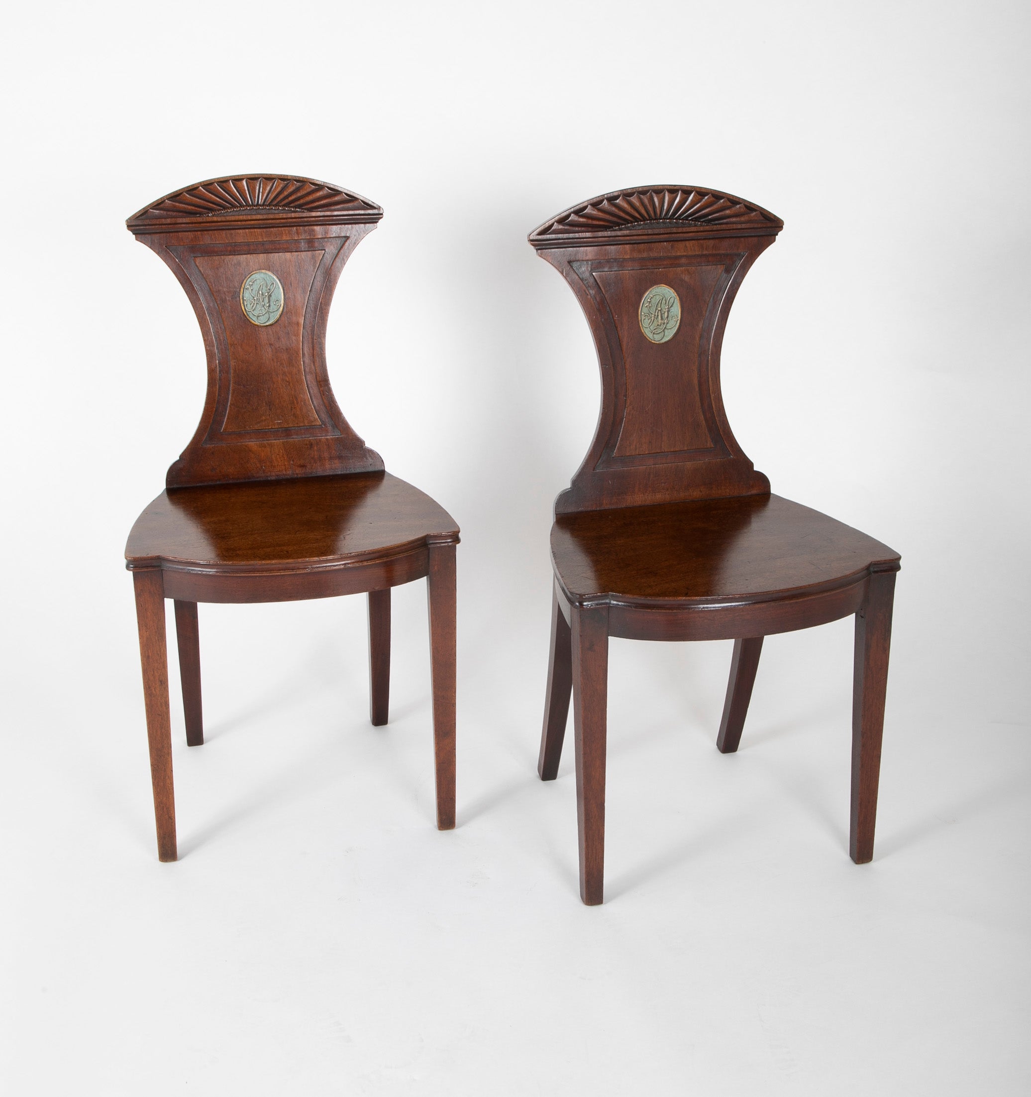 Set of Six Regency Style Mahogany Hall Chairs