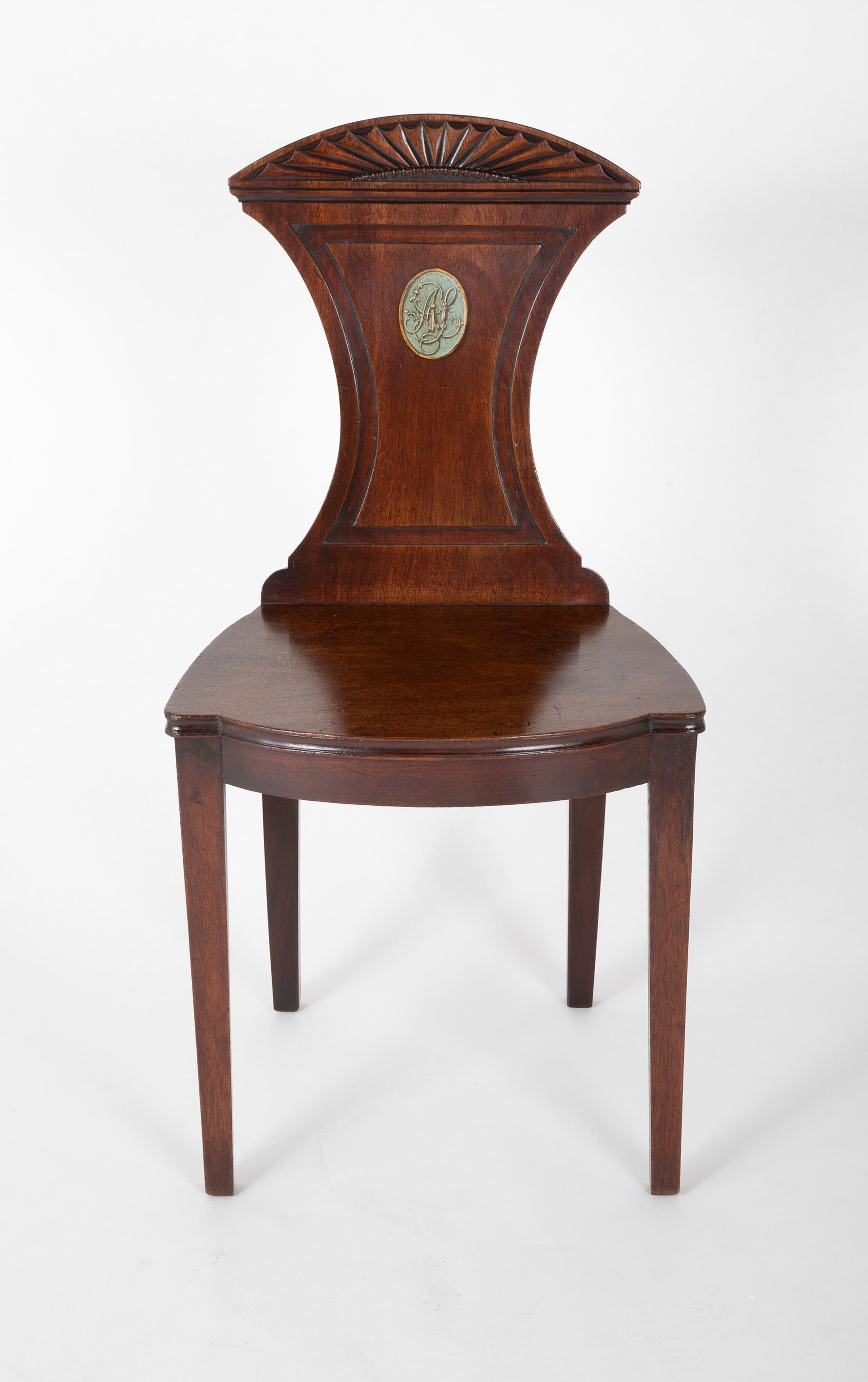 Set of Six Regency Style Mahogany Hall Chairs