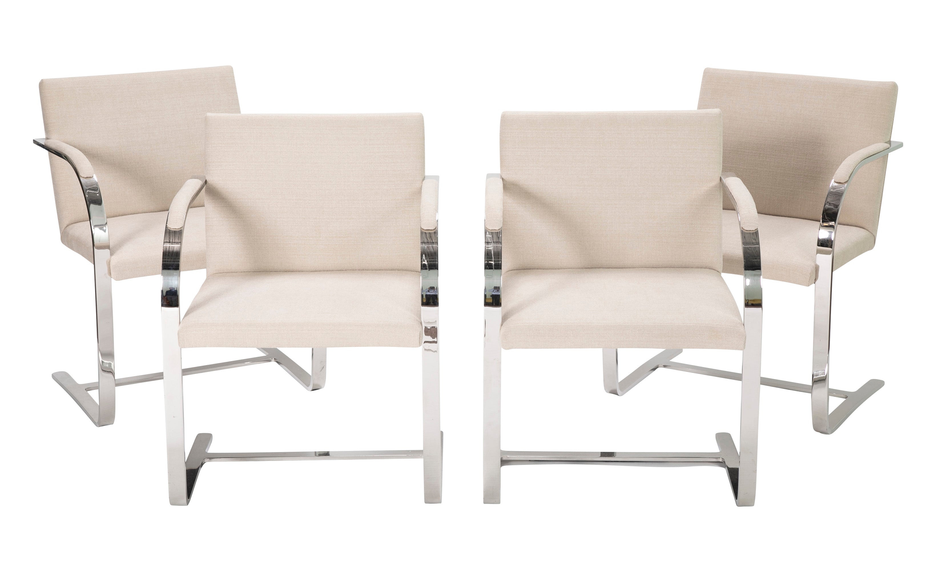 Set of Four Knoll Brno Flat Bar Armchairs
