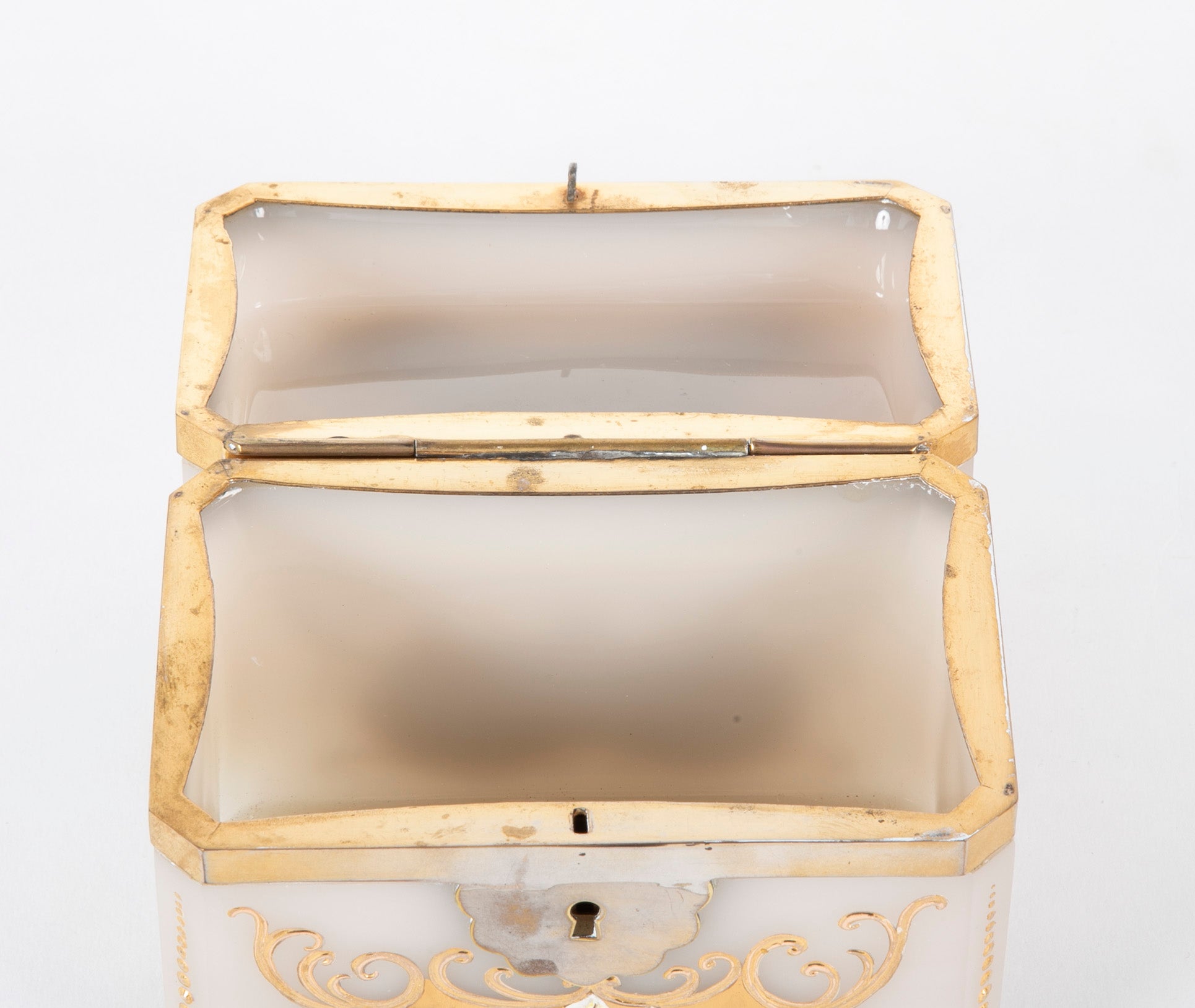 Murano Glass Box with Gilded & Painted Floral Design