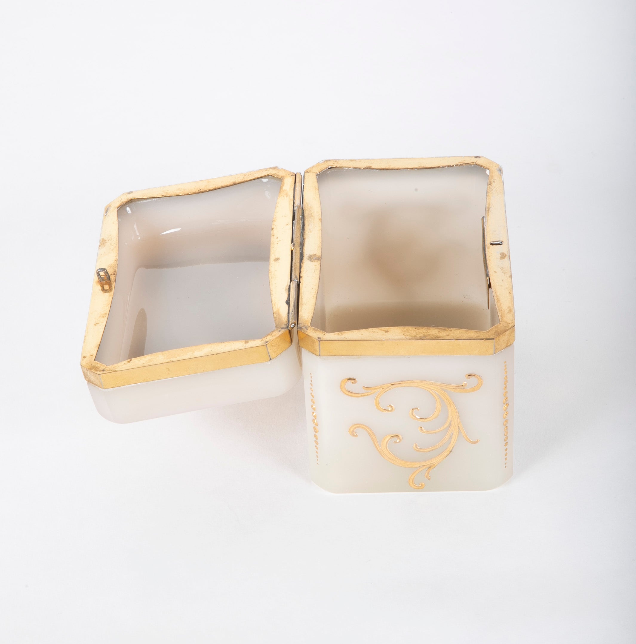Murano Glass Box with Gilded & Painted Floral Design