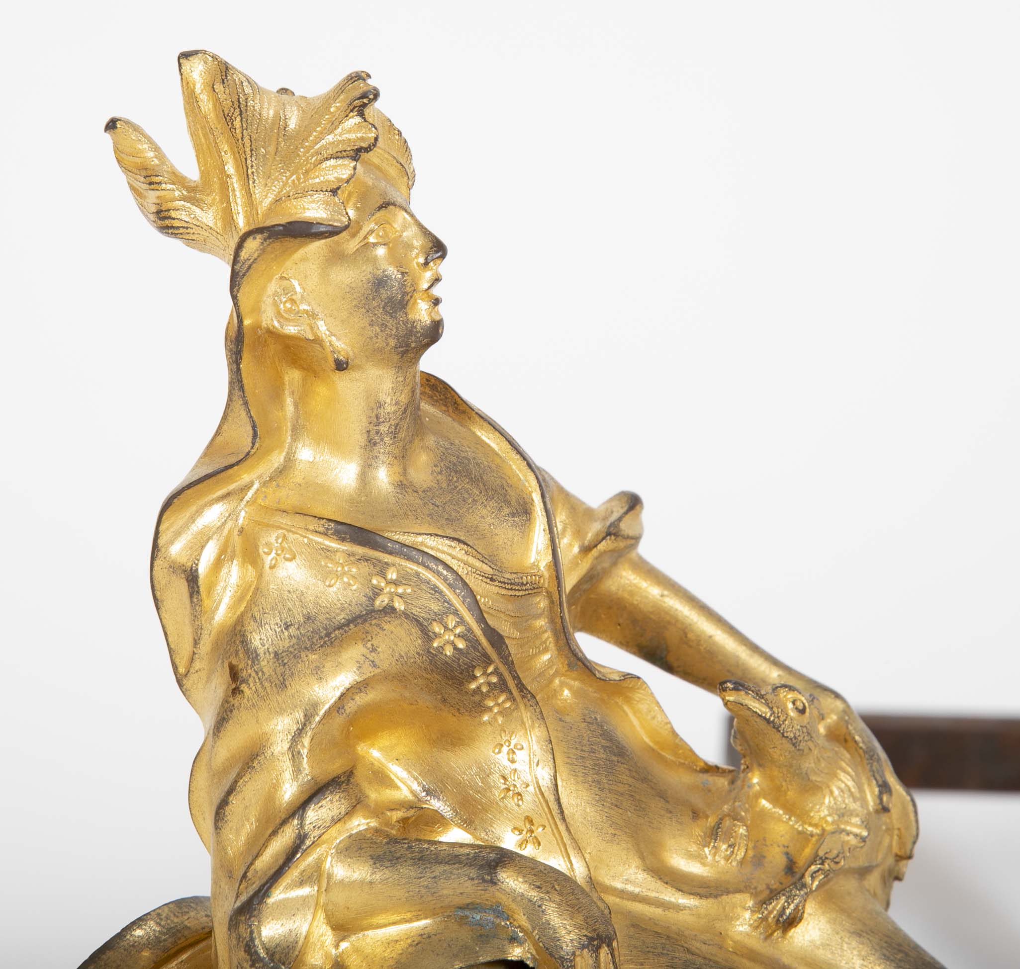 Marvelous Pair of Louis XV D'ore Bronze Chenets/Andirons