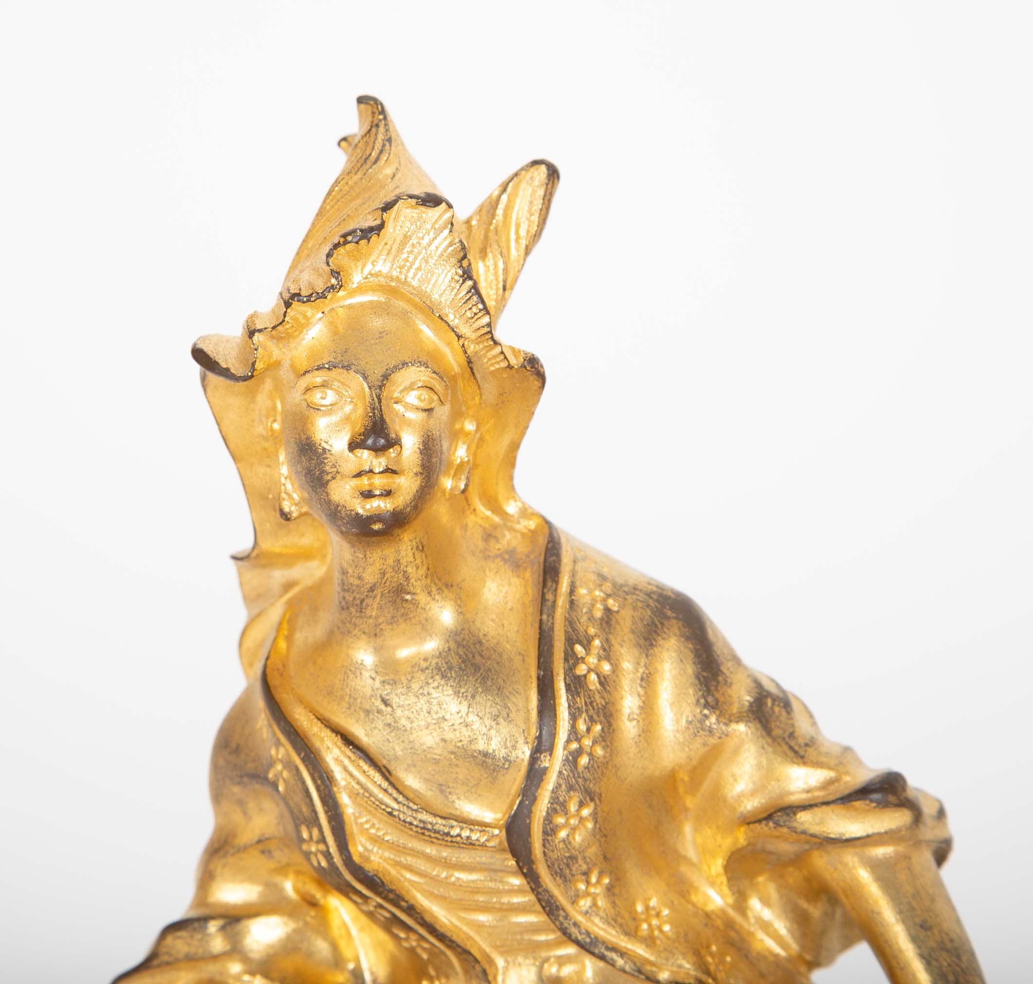 Marvelous Pair of Louis XV D'ore Bronze Chenets/Andirons