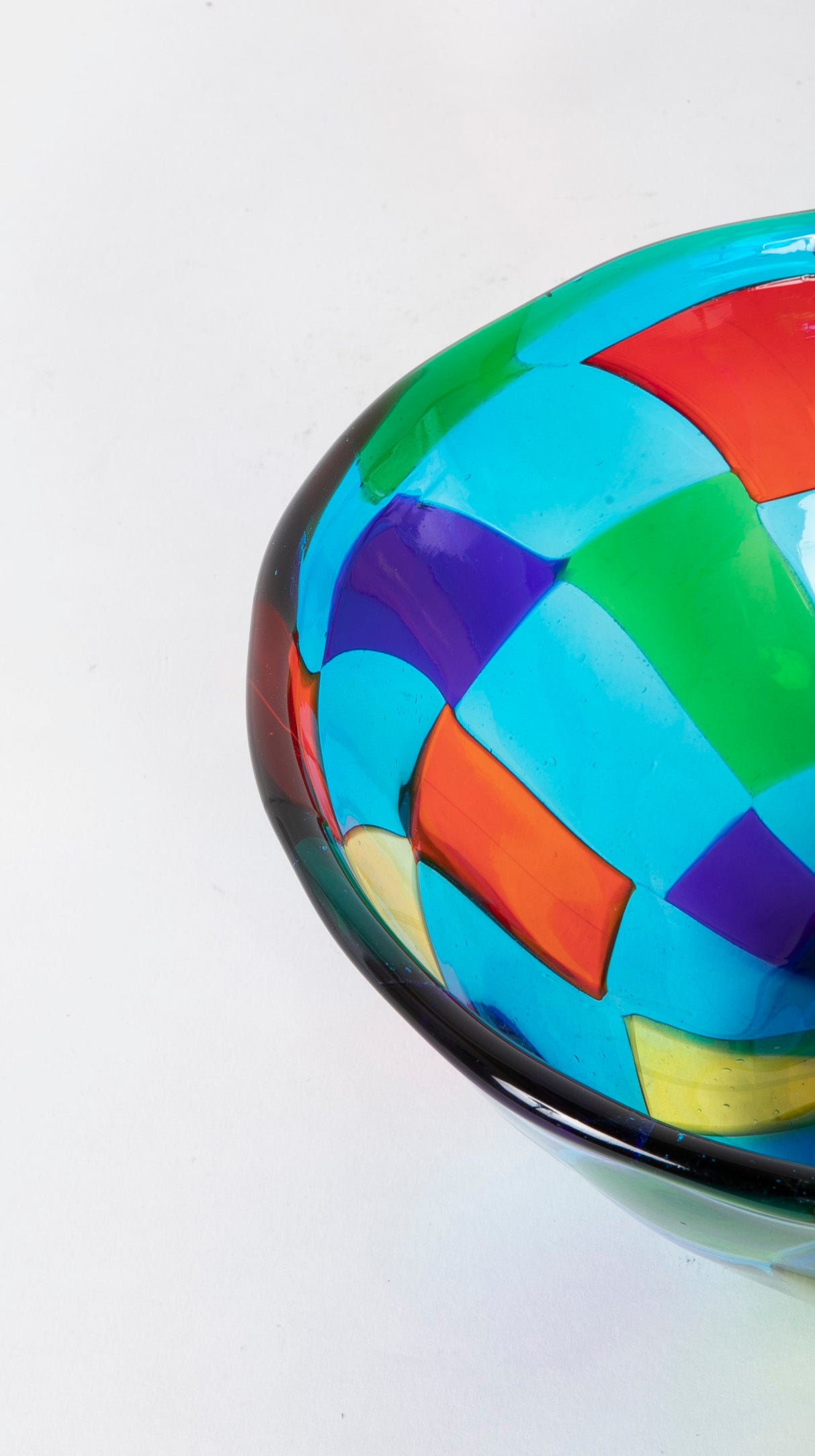 A Signed Mid-Century Pezzato Murano Multi Colored Glass Bowl
