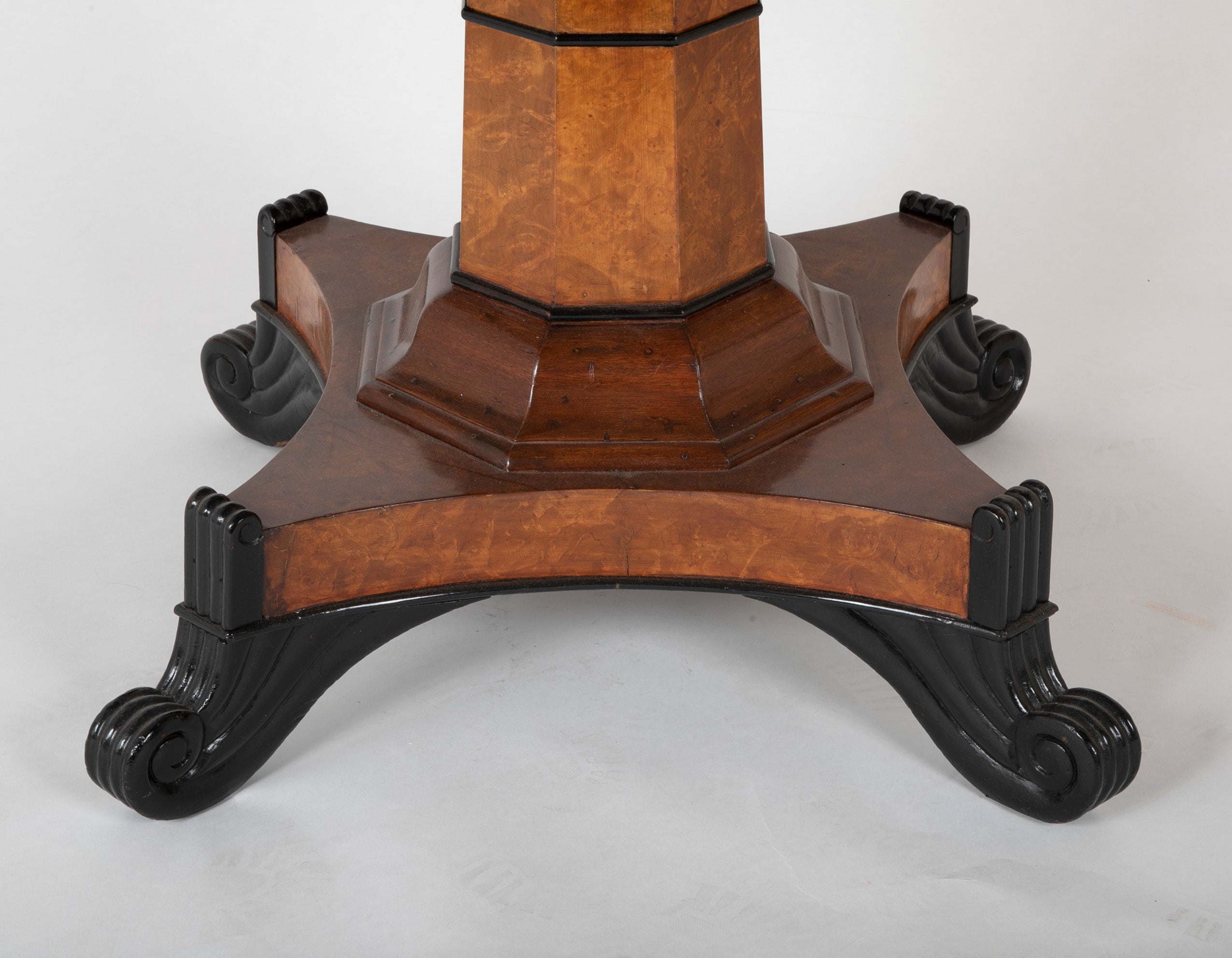An Octagonal Biedermeier Style Marble Top Center Table