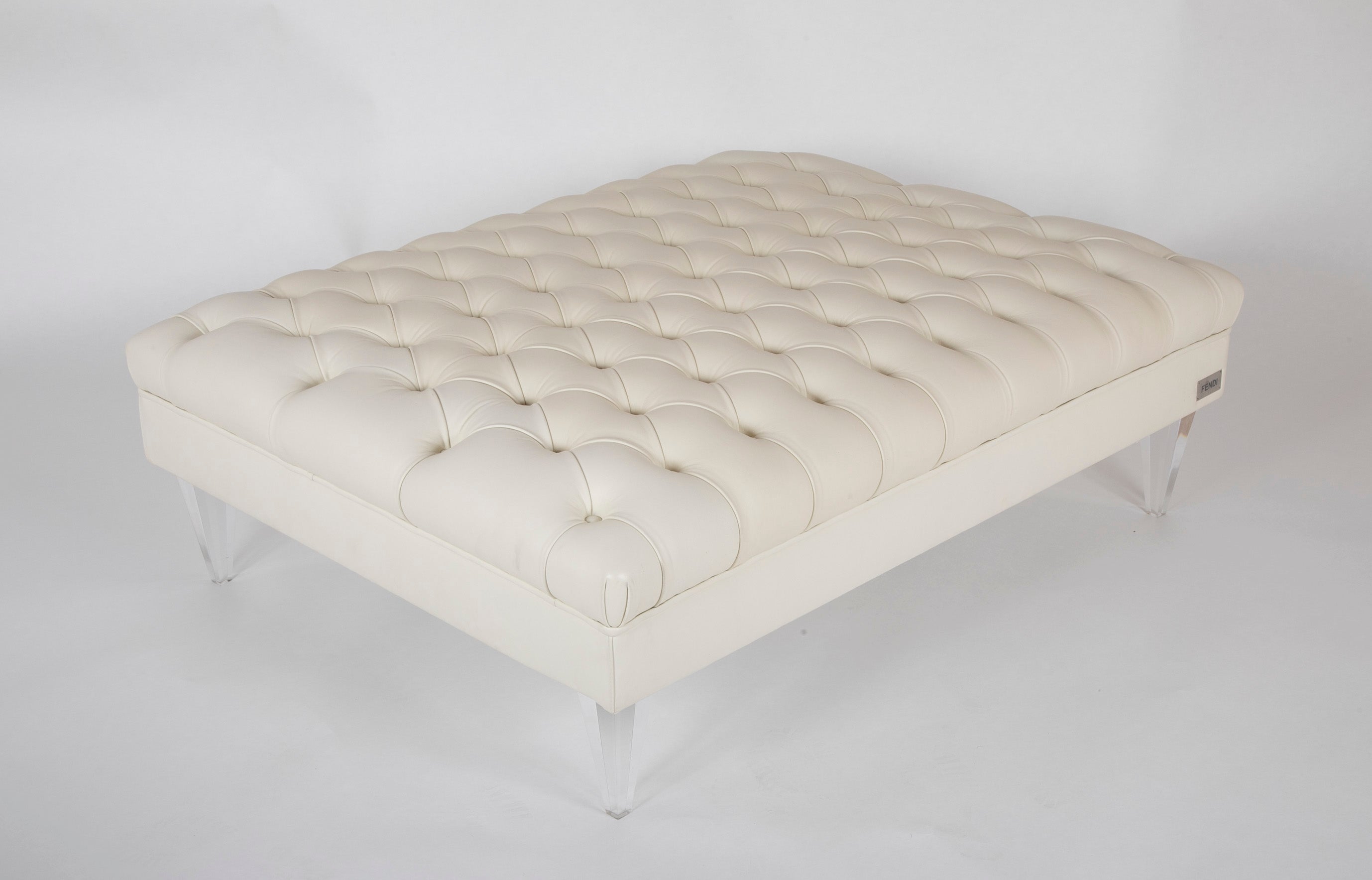 Fendi Suede Cloth Tufted Ottoman