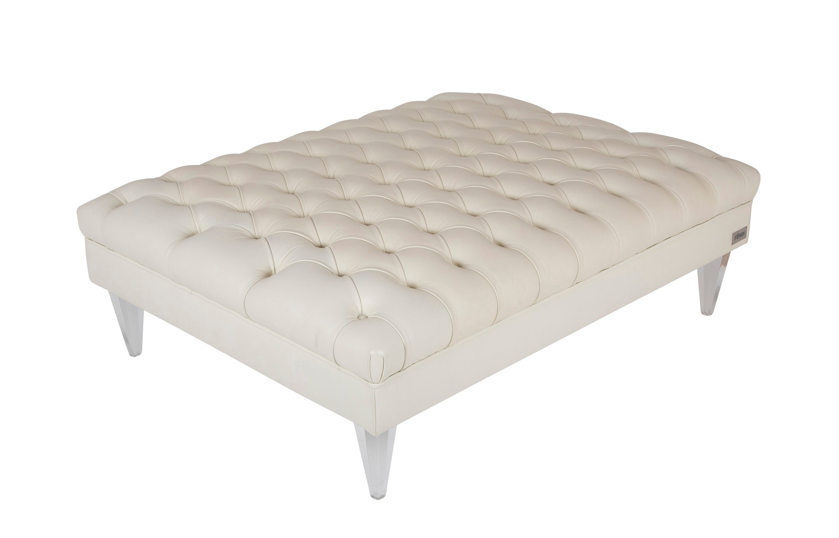 Fendi Suede Cloth Tufted Ottoman